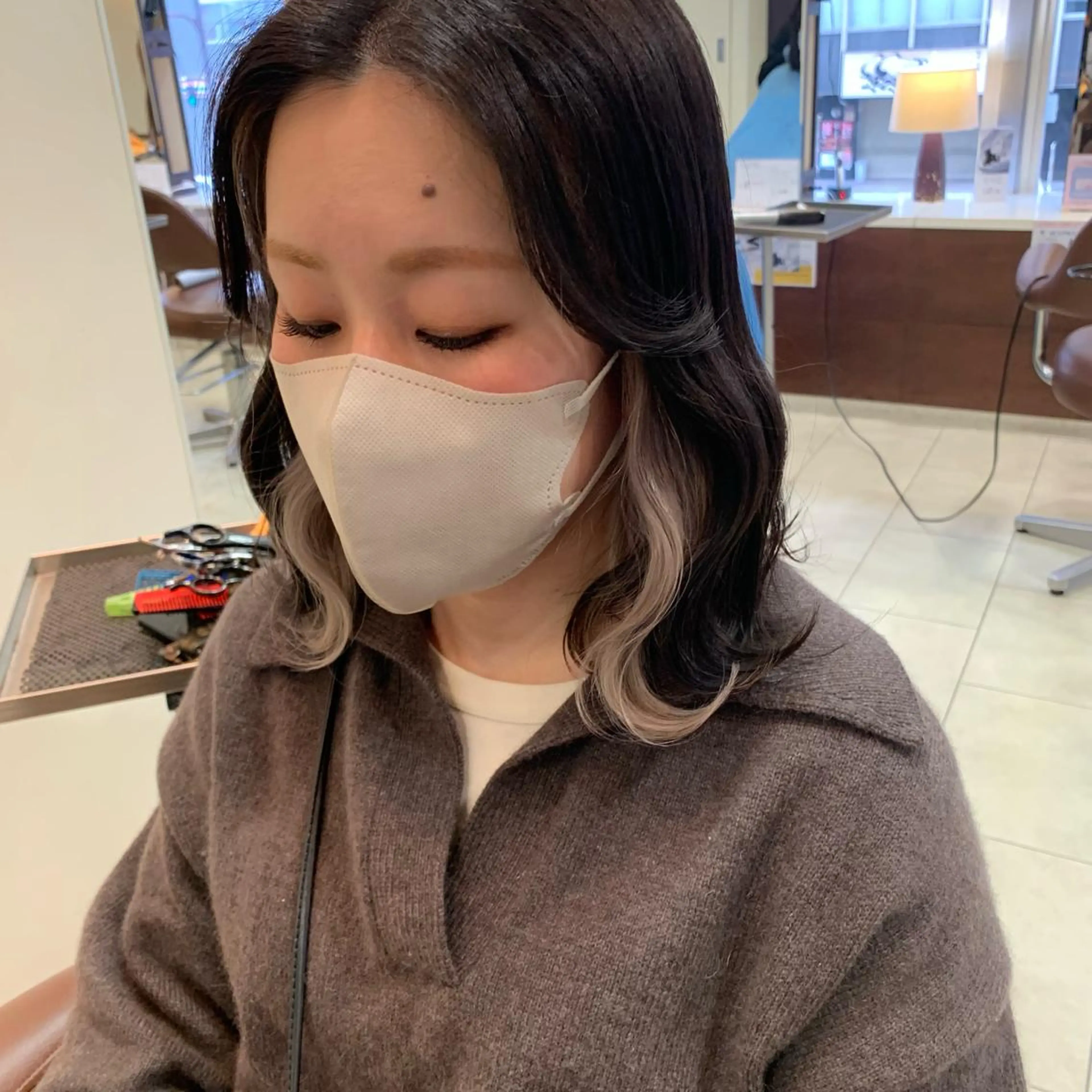 ミディアム カラー ヘアカラー トリートメント 甲斐 司のヘアスタイル