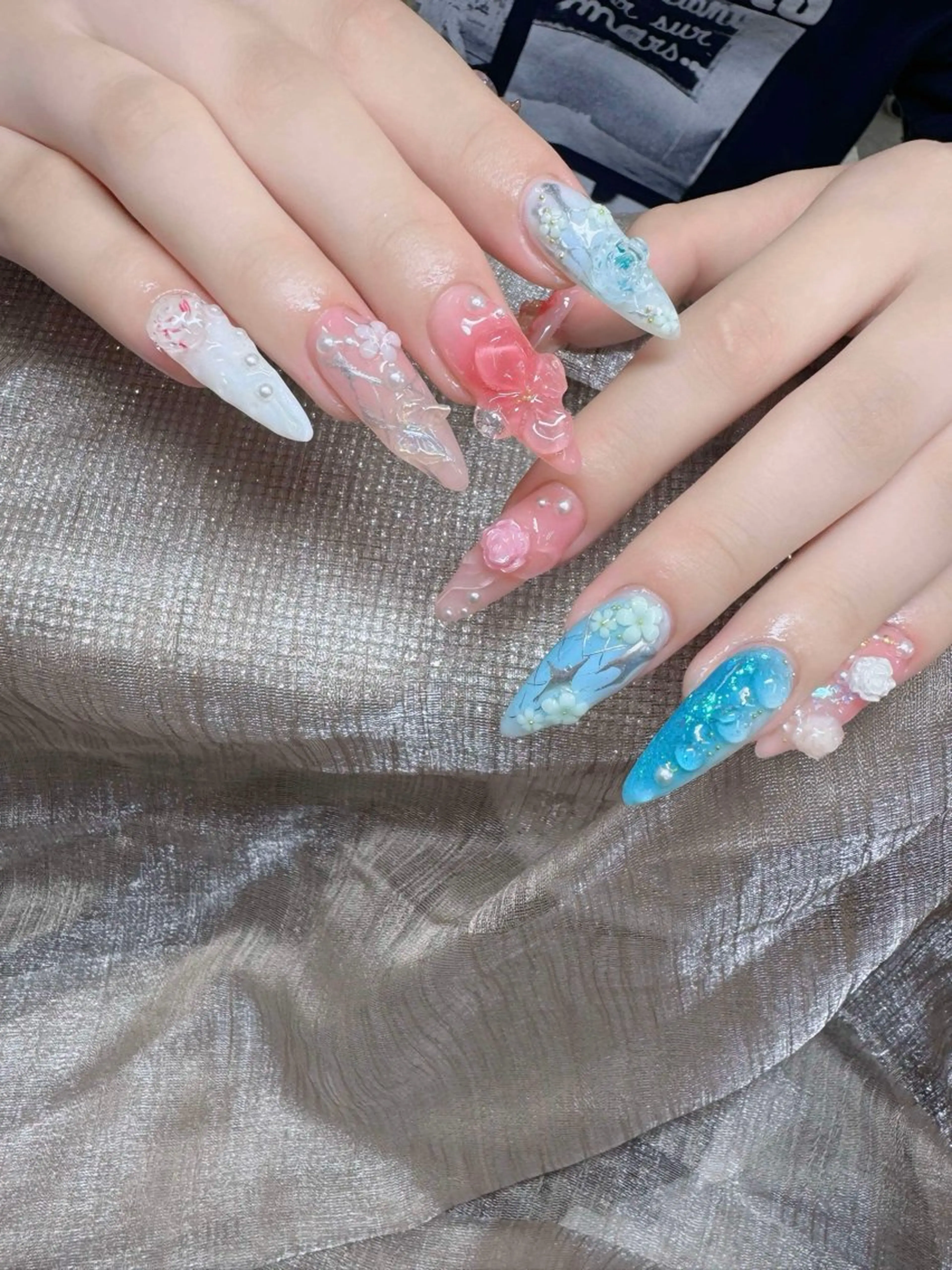 ネイル 長さ出し ハロウィン マグネットネイル ミラーネイル ネイルチップ Lee Nails チップ長さだし専門店のネイルデザイン