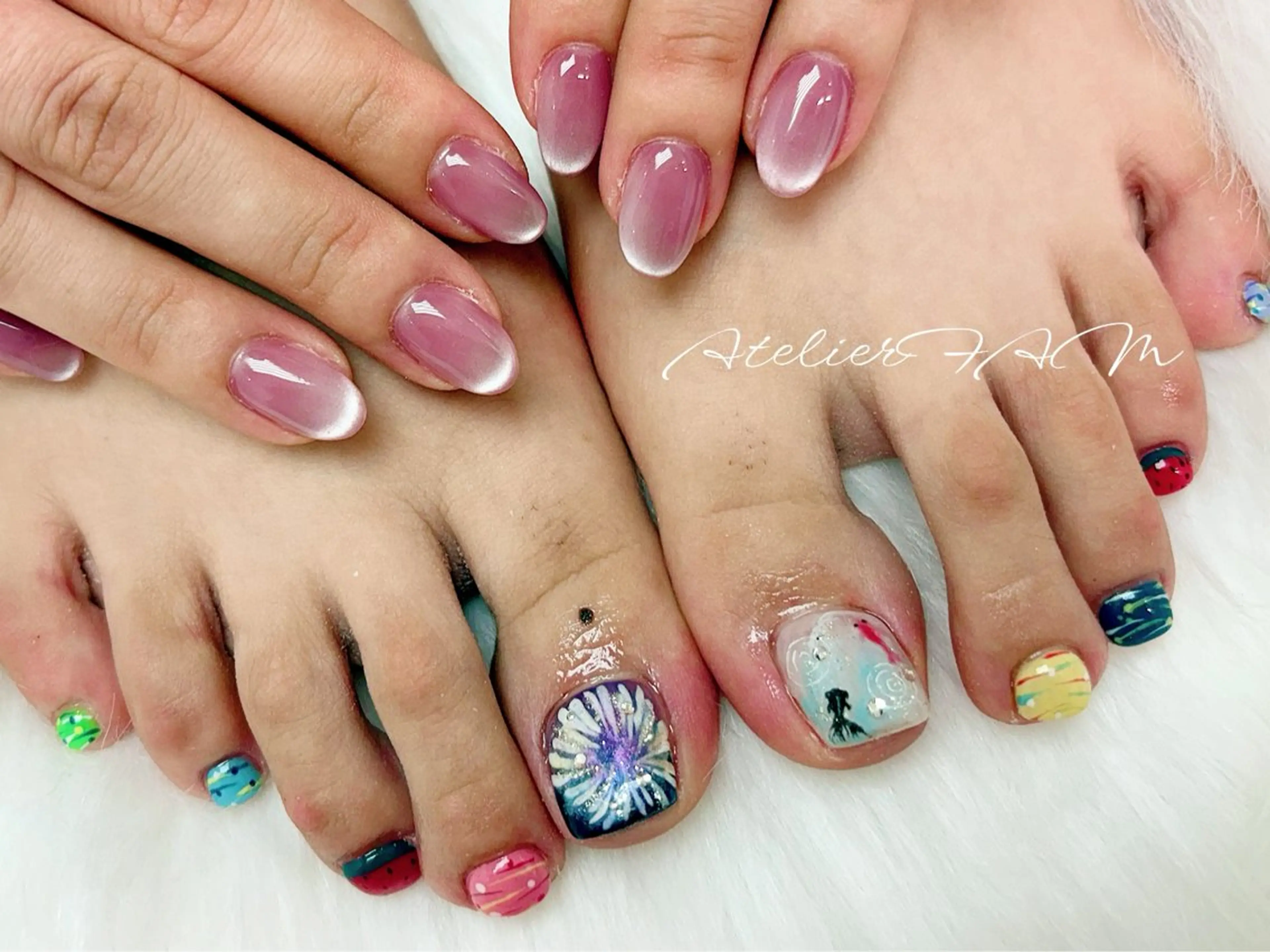 ネイル フットネイル nail&eyelashsalon atelier fam上本町店所属・アトリエ FAMのネイルデザイン