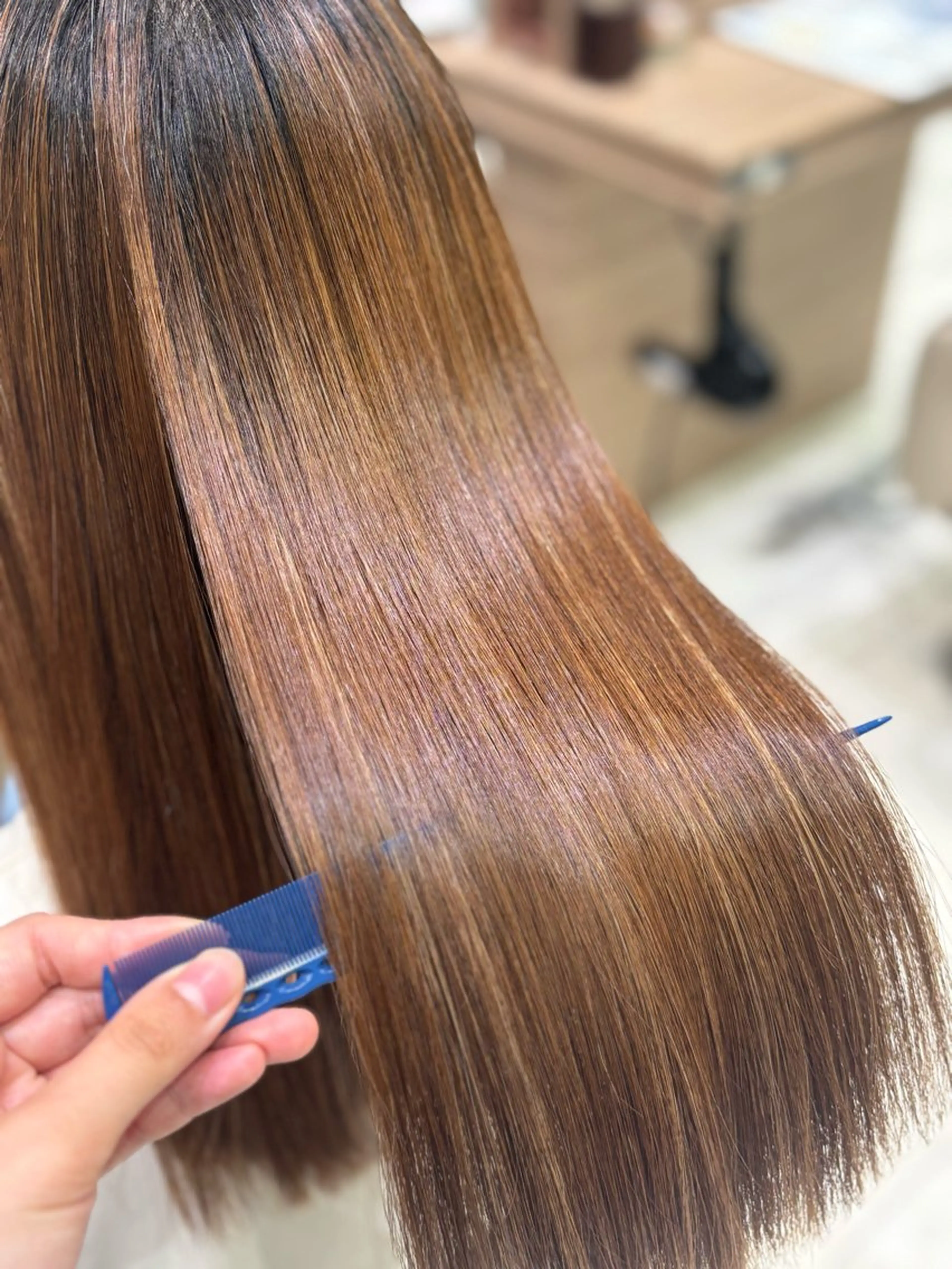 ロング パーマ ハイライト 髪質改善 ストレートパーマ カット 縮毛矯正 トリートメント 鈴木かのん/縮毛矯正 /ミニモ限定クーポンのヘアスタイル