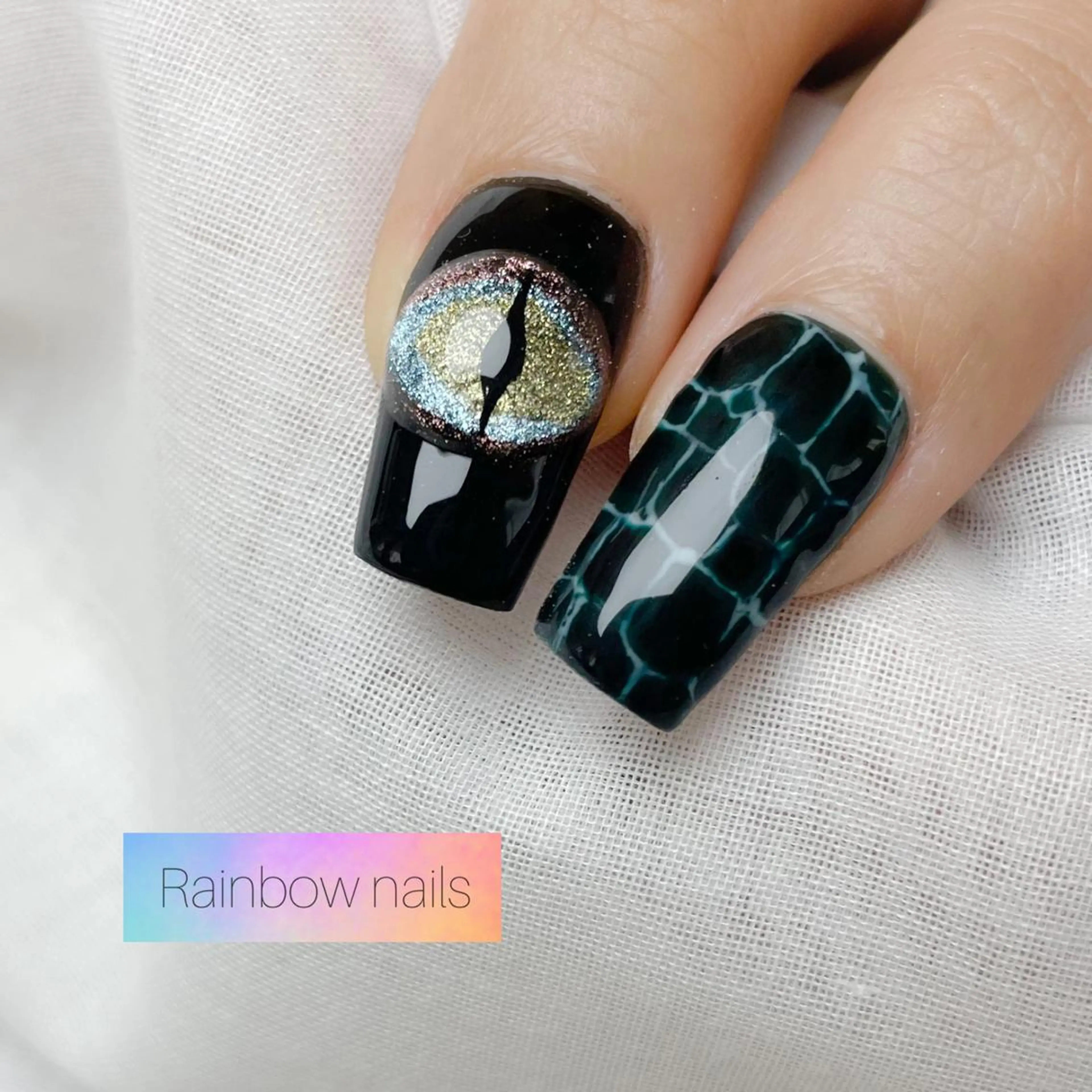 ネイル Rainbow nailsくろちゃんのネイルデザイン