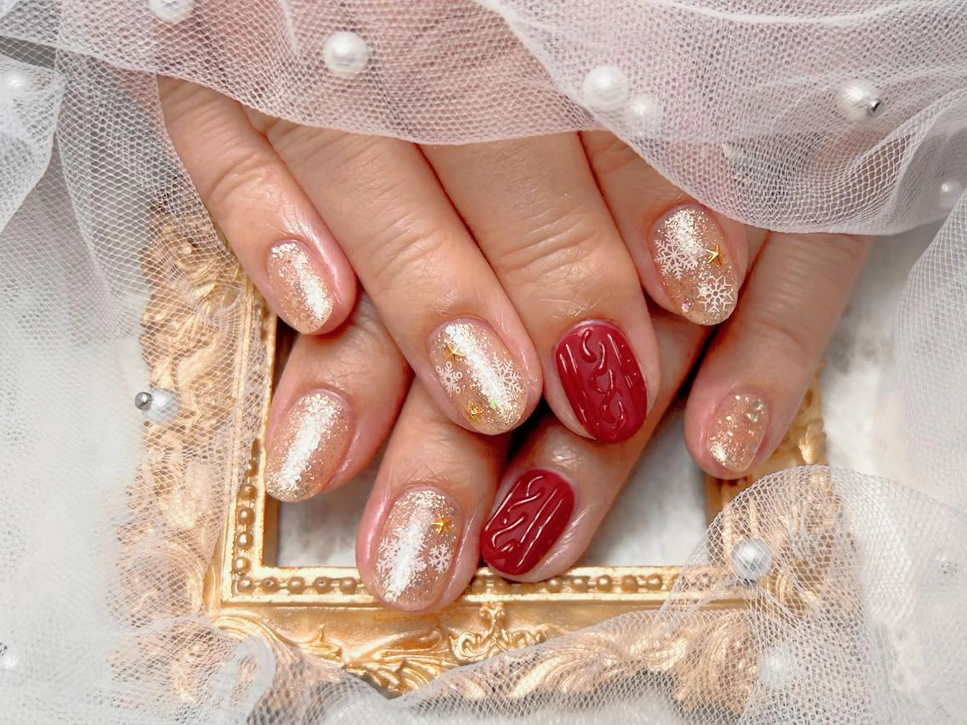 ネイル ハンドネイル マジック ミラーのネイルデザイン