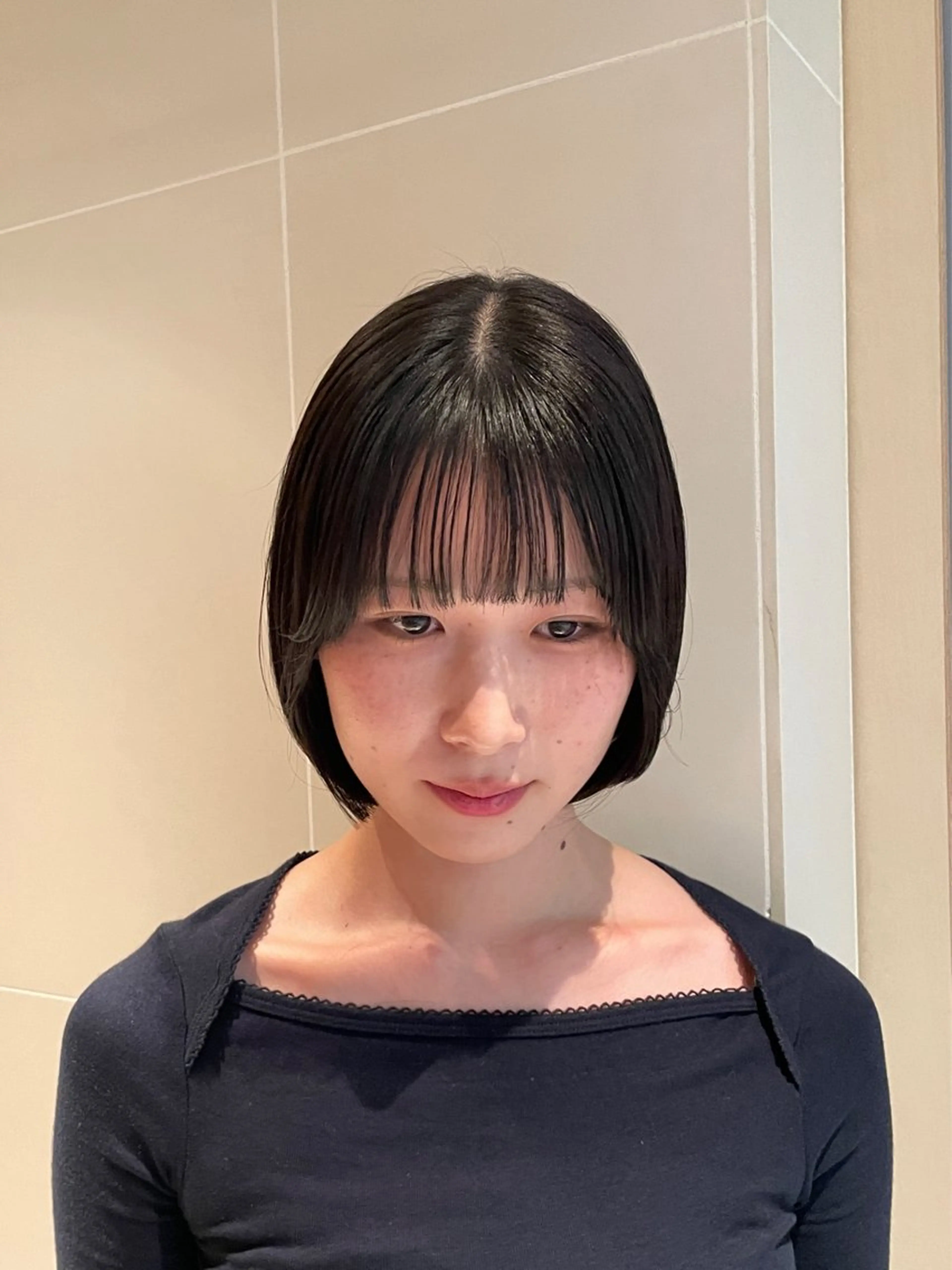 ショート パーマ ボブ 縮毛矯正 カット 縮毛矯正 トリートメント 縮毛矯正/レイヤー 🌙児玉光瑠のヘアスタイル