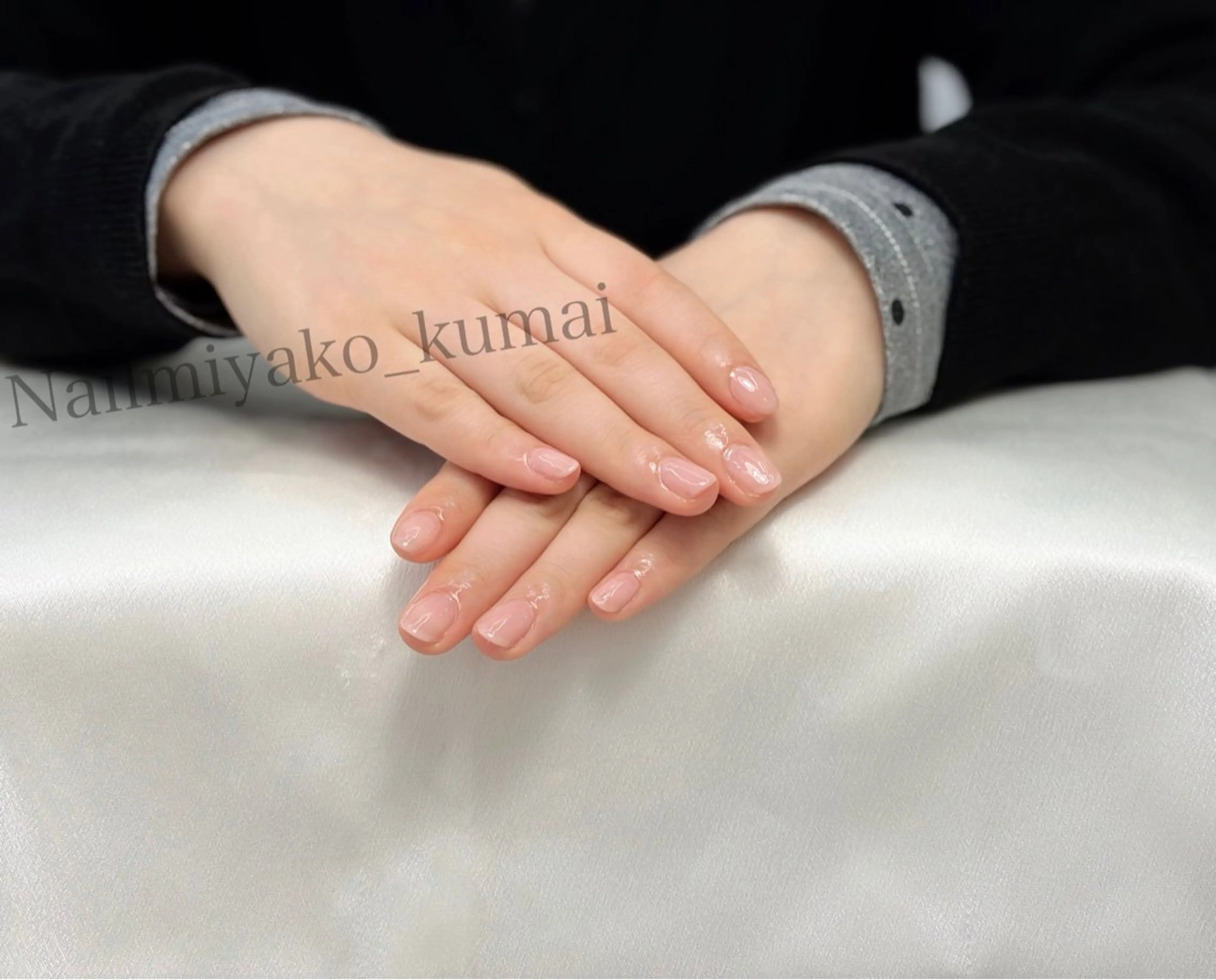 ネイル ワンカラーネイル ピンク Nailmiyako 熊井のネイルデザイン