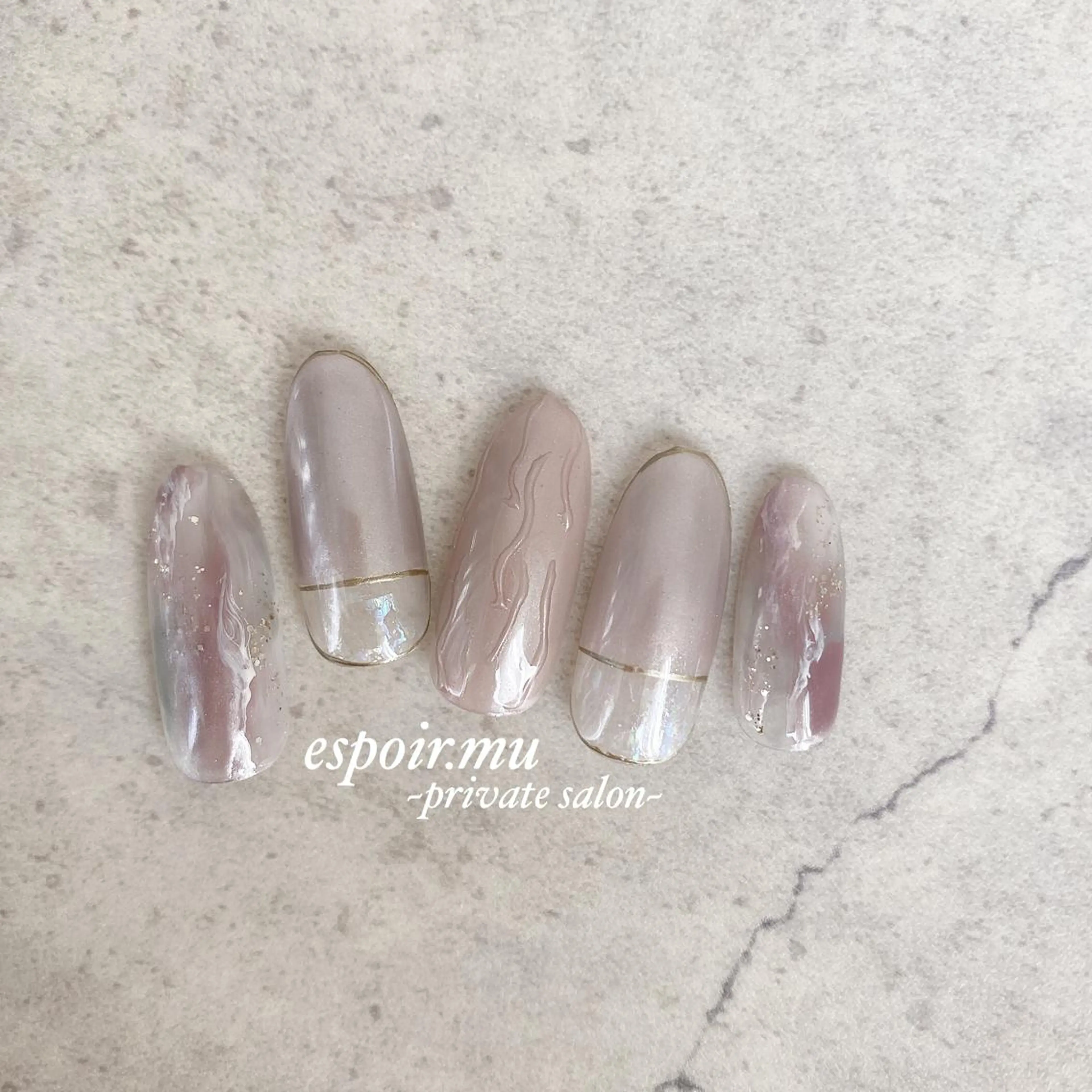 ロング ネイル espoir. muのネイルデザイン