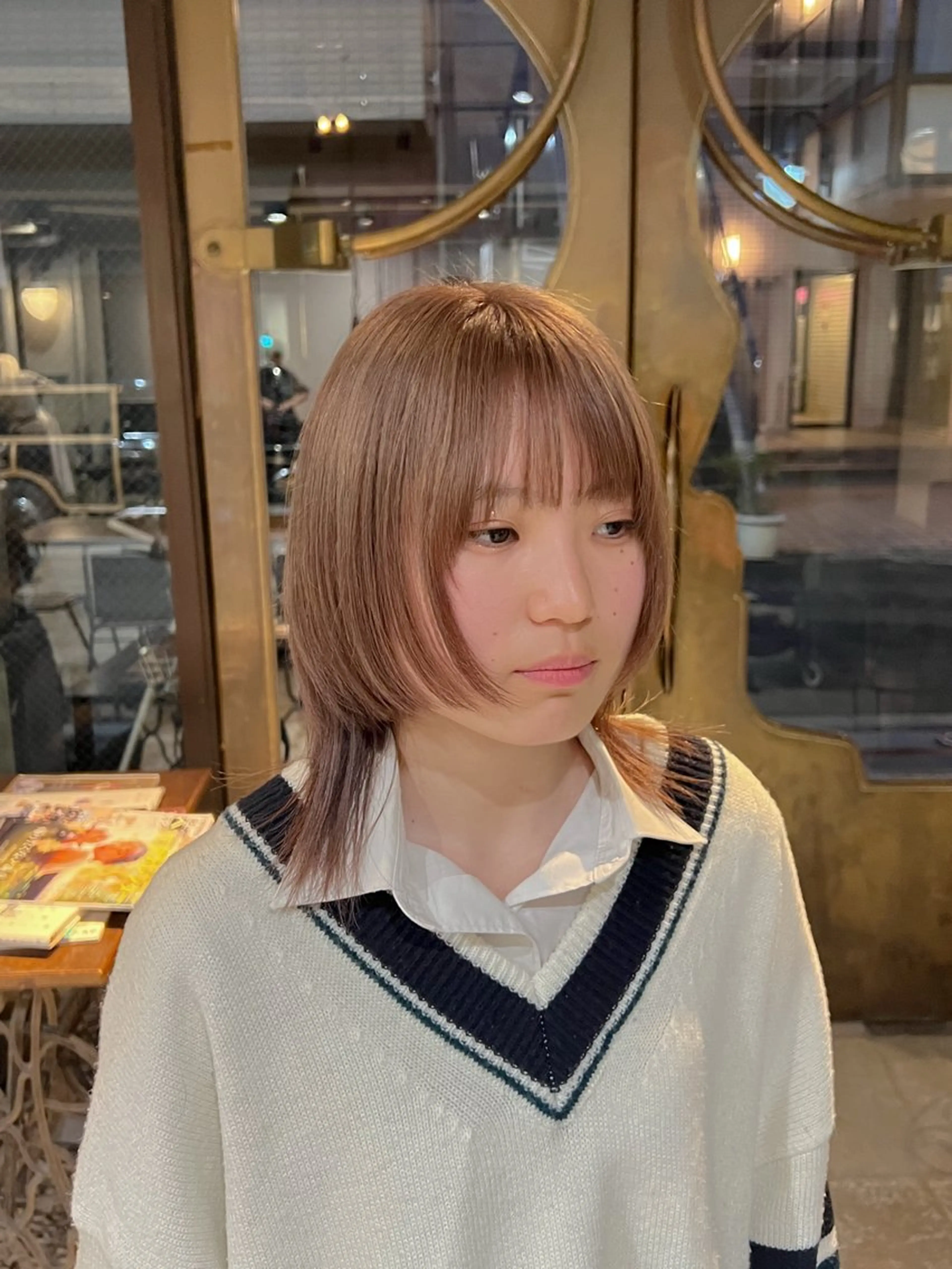 ミディアム カラー カット ヘアカラー トリートメント レイヤー/艶髪矯正 🪐takushiのヘアスタイル