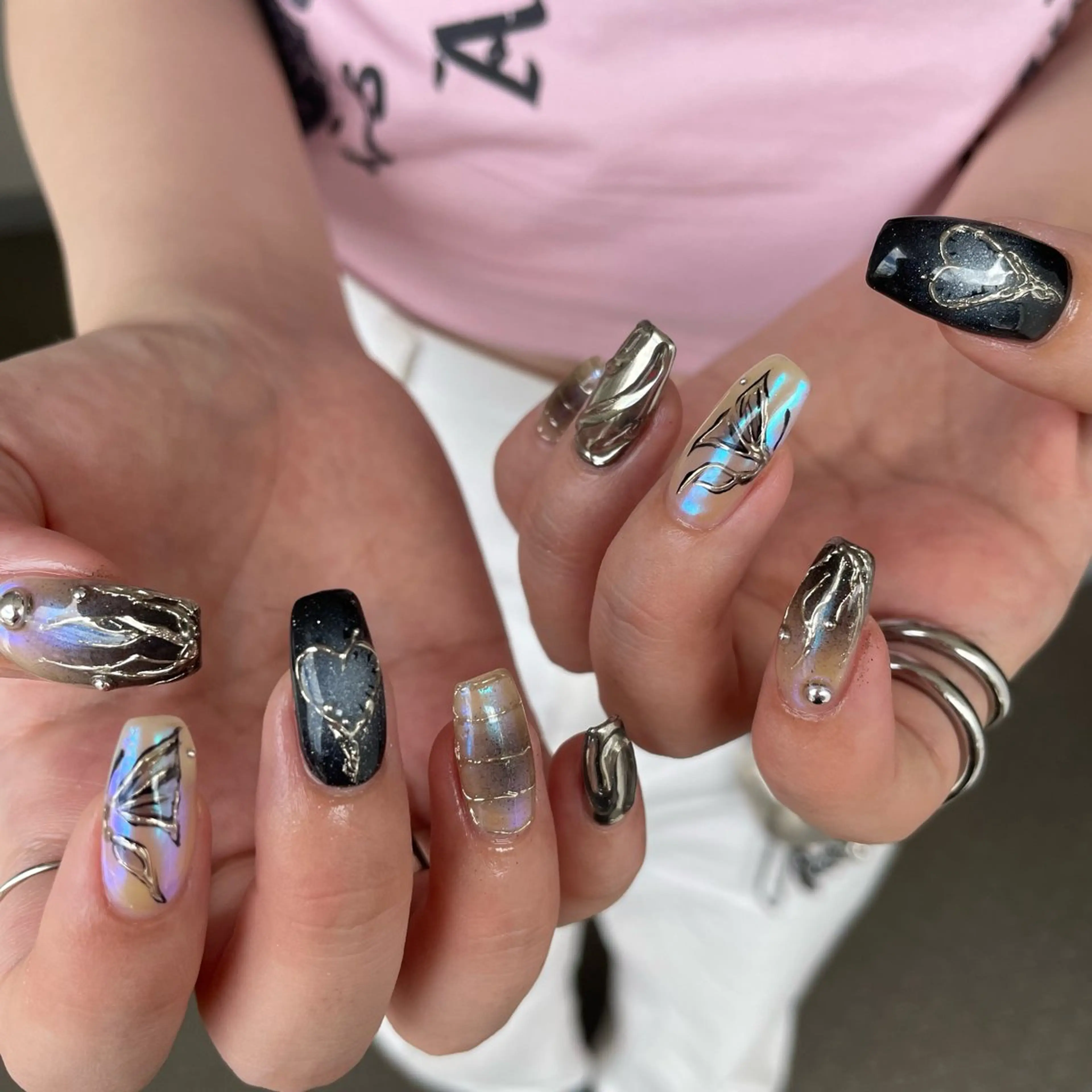 ネイル ハンドネイル カメレオン京橋🌻 草葉由佳のネイルデザイン