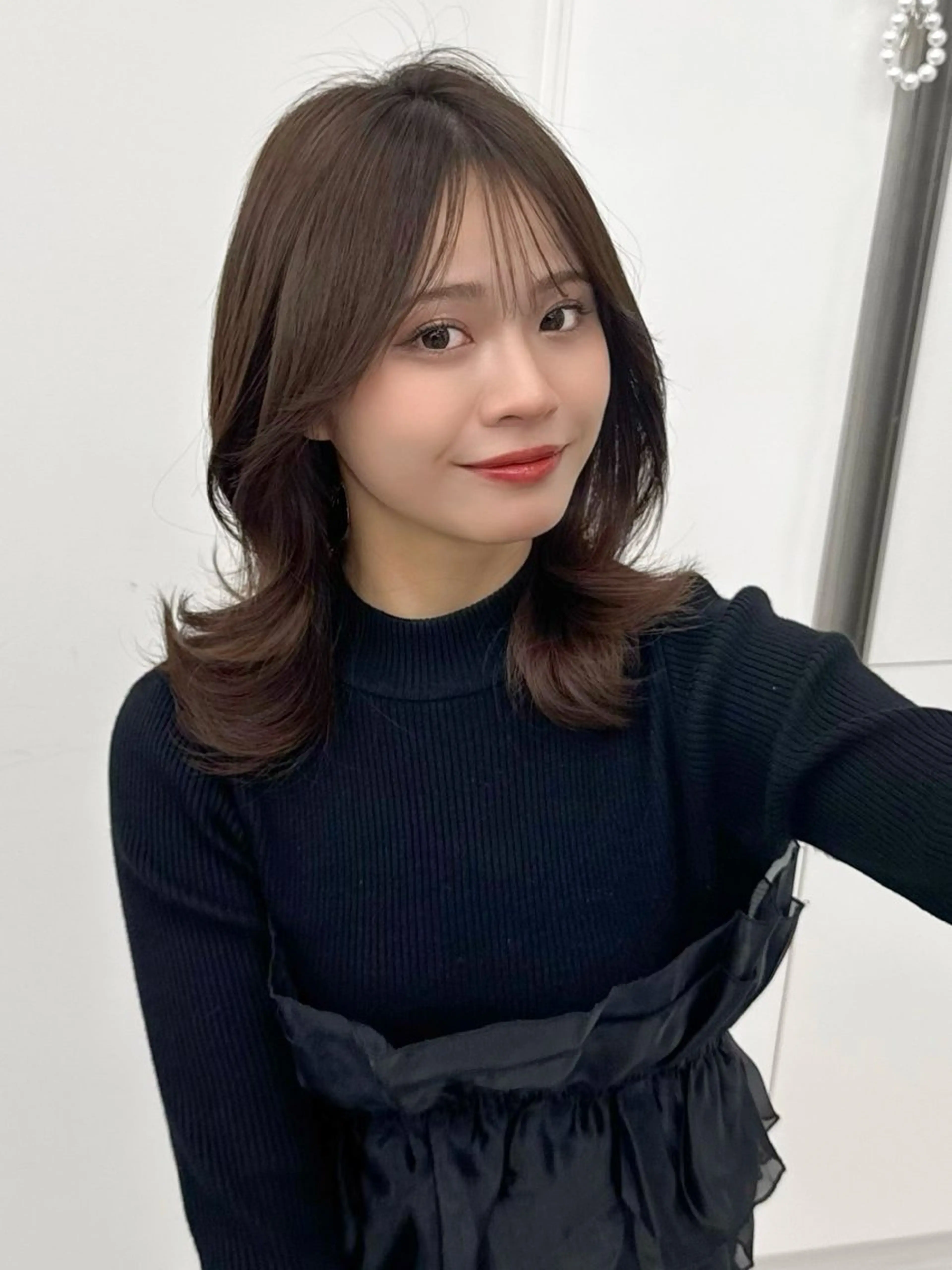 ミディアム カラー ヘアアレンジ カット ヘアカラー トリートメント 顔周り&ミディアム 特化/池袋/kokiのヘアスタイル
