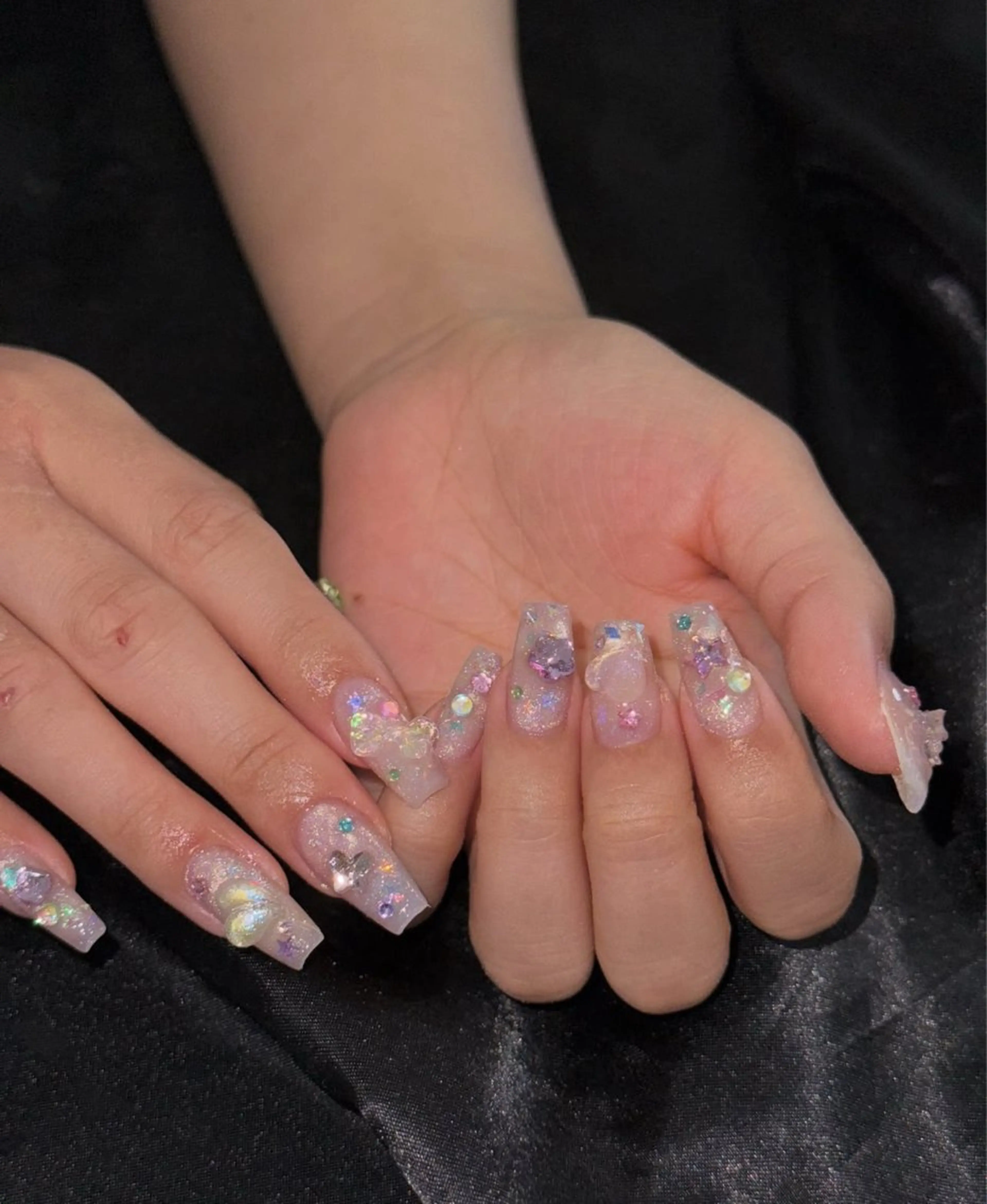 ネイル アニマル柄 オーロラネイル チークネイル フラッシュネイル ジェルネイル ハンドネイル Hinaa 池袋のネイルデザイン