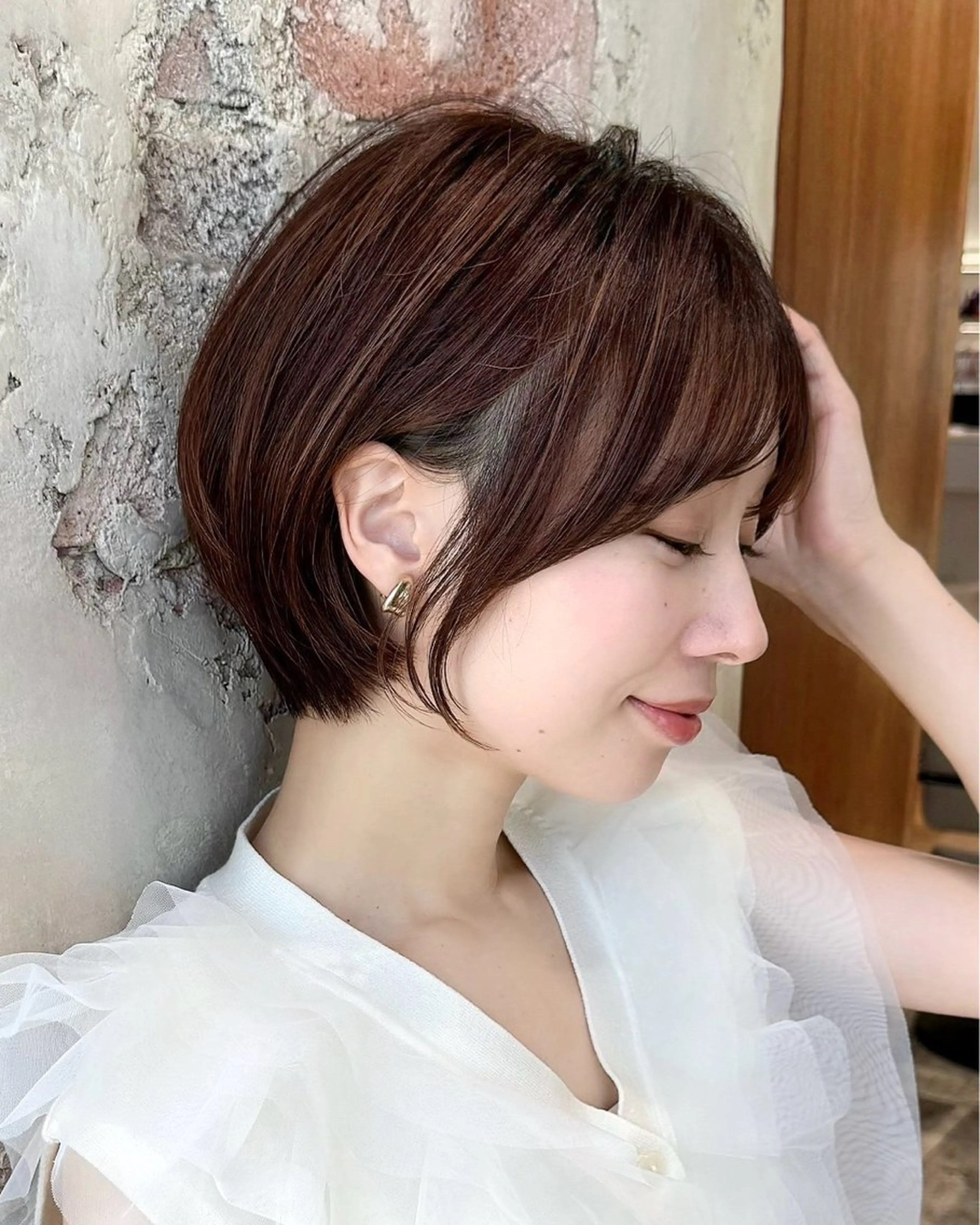 ショート カラー ヘアカラー トリートメント 💍新宿ショート 💍岩田莉奈のヘアスタイル
