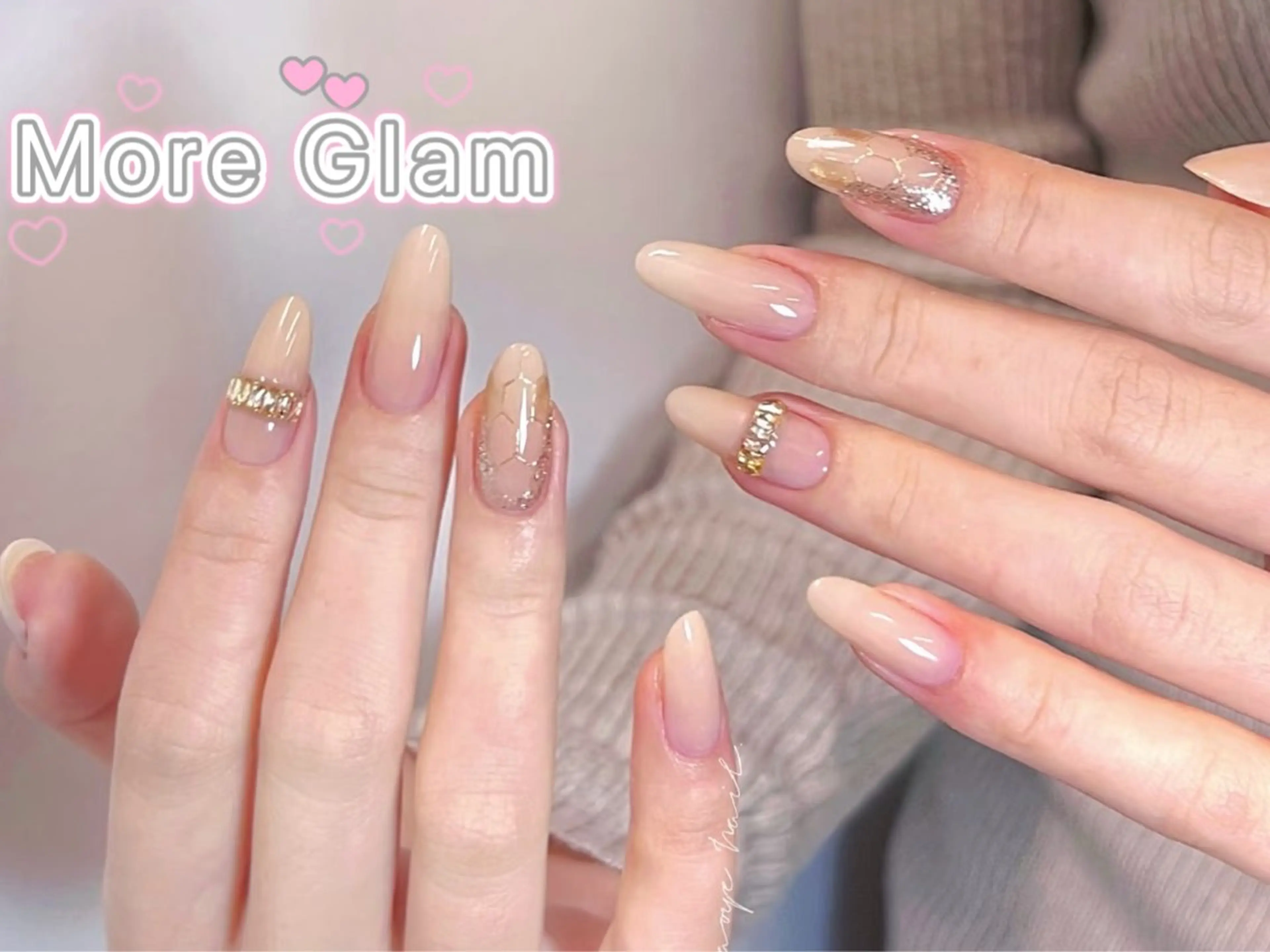 ロング ハンドネイル more glam 原宿店のネイルデザイン