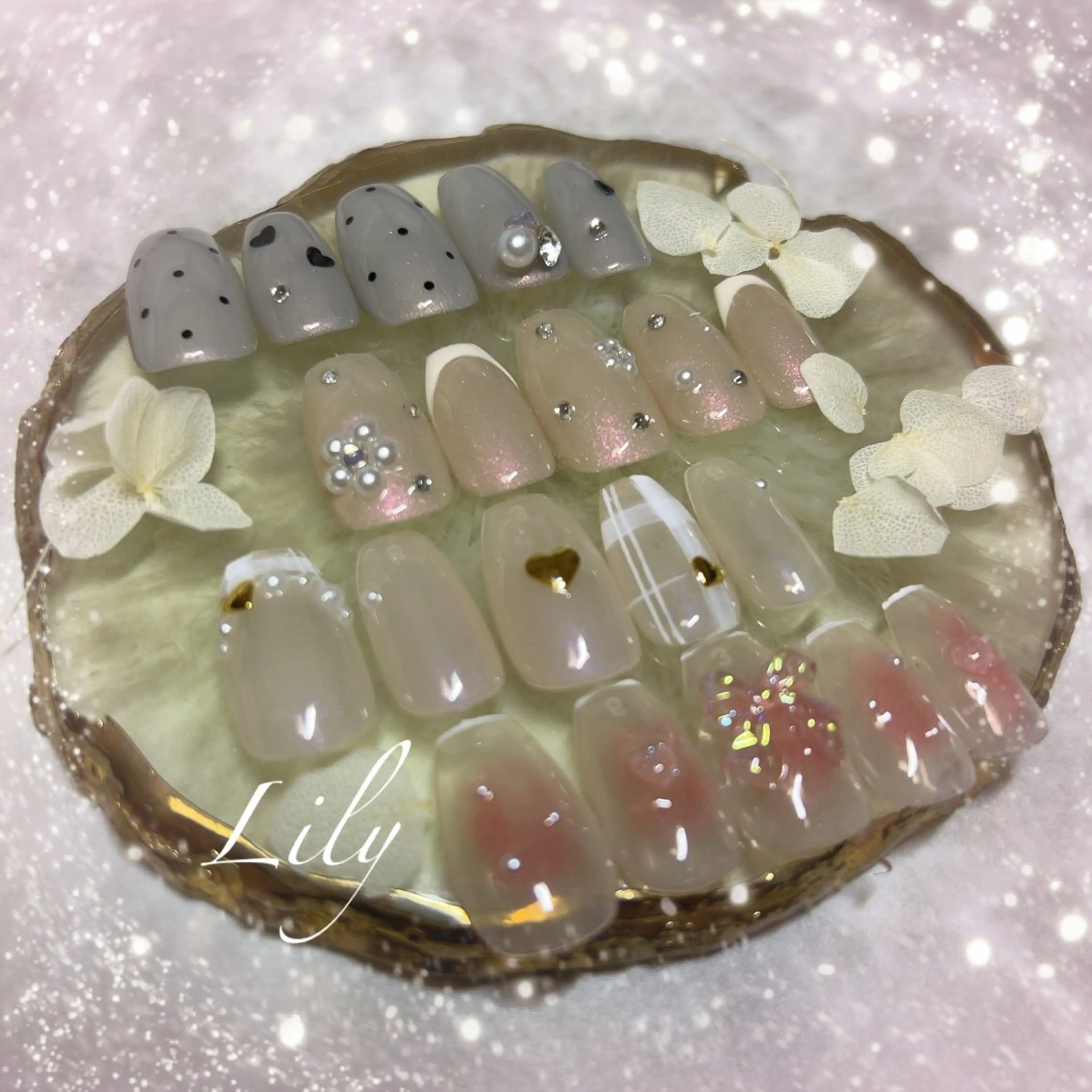 ネイル ガーリー ワンホンネイル ハンドネイル Lily*nail 🌻Mii🌻のネイルデザイン