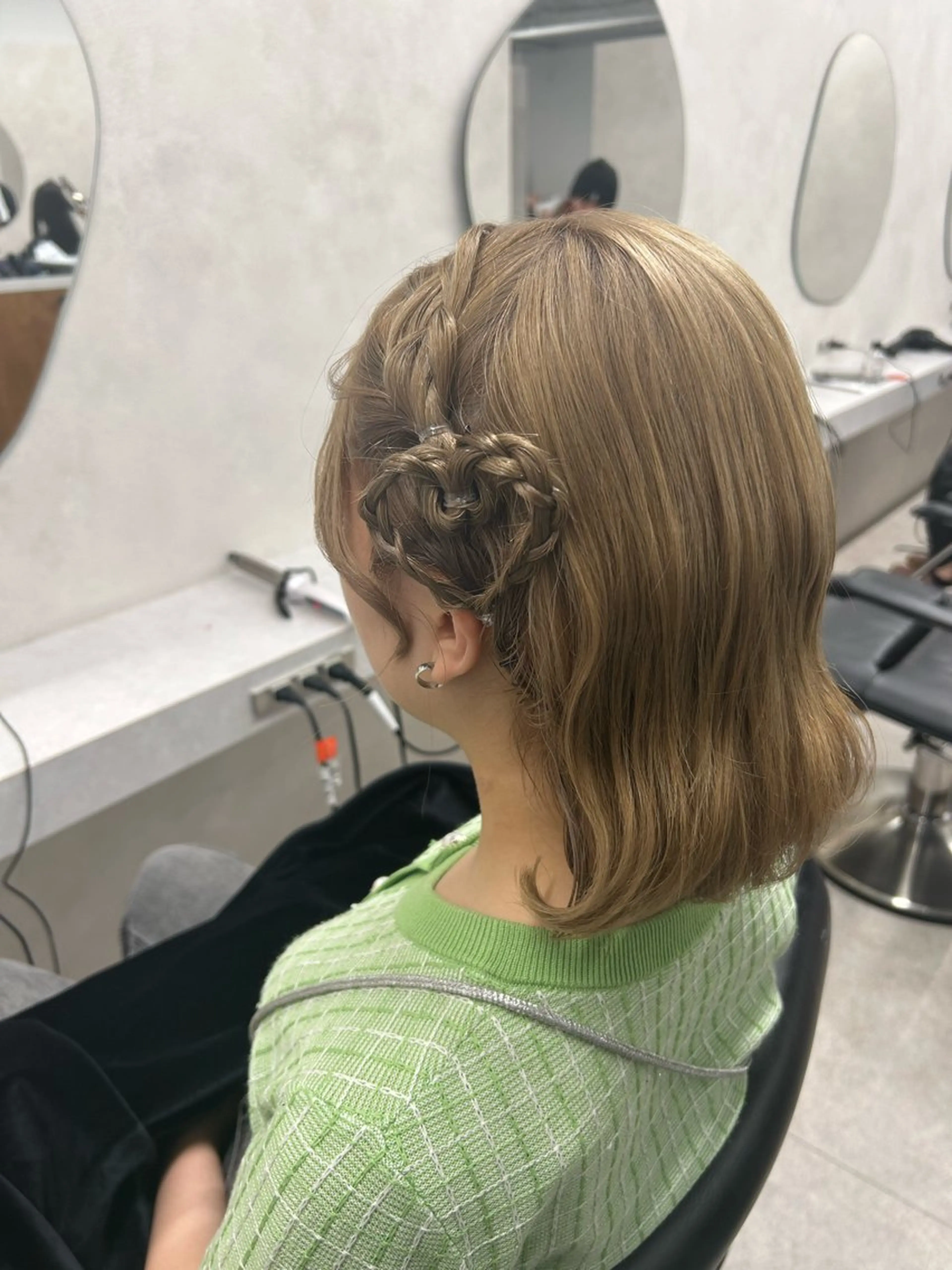 ミディアム ヘアアレンジ ヘアセット 🌷HARU 暖色/ヘアセット🫧のヘアスタイル