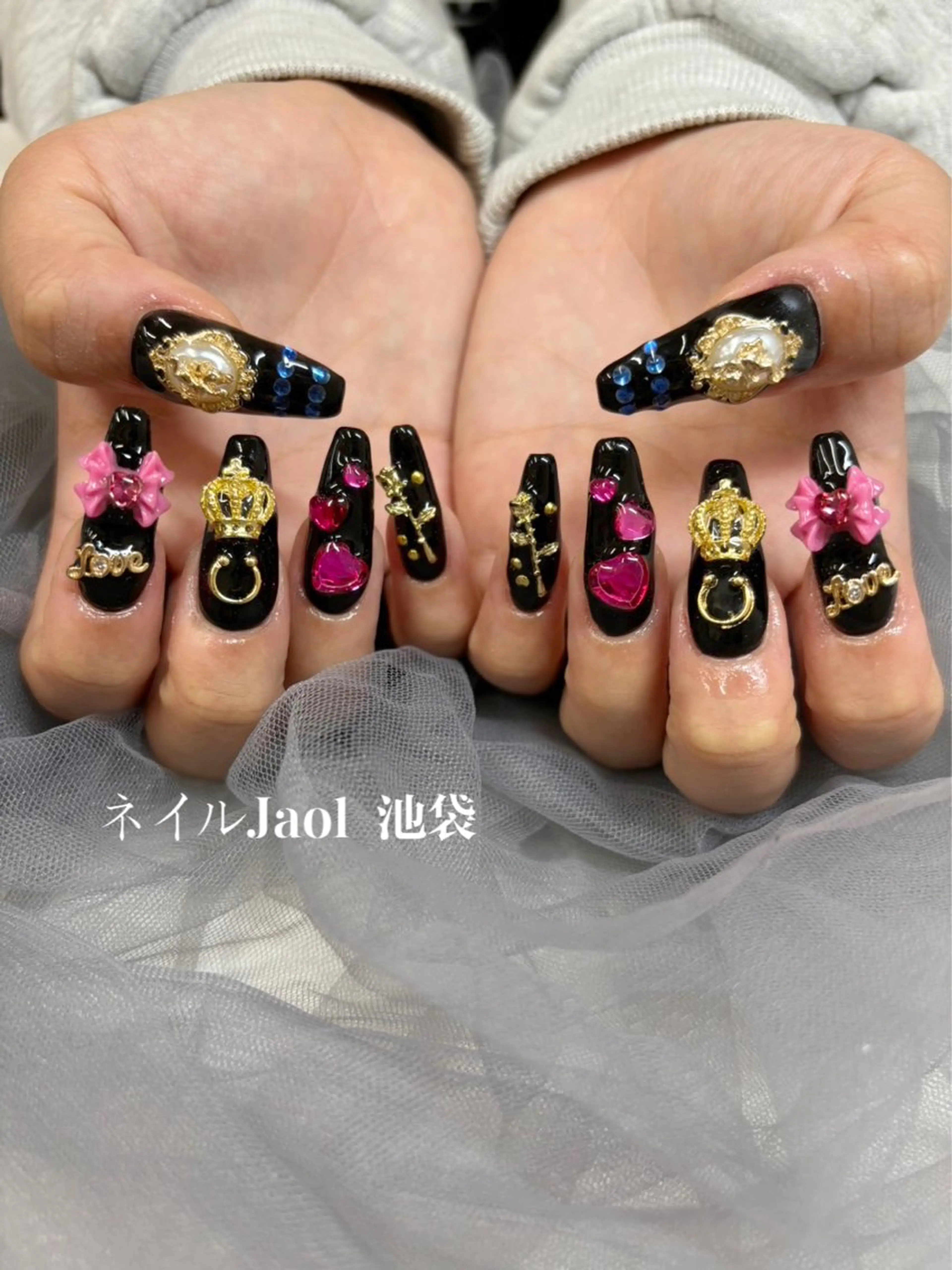 ロング ハンドネイル ネイルJaol 池袋のネイルデザイン