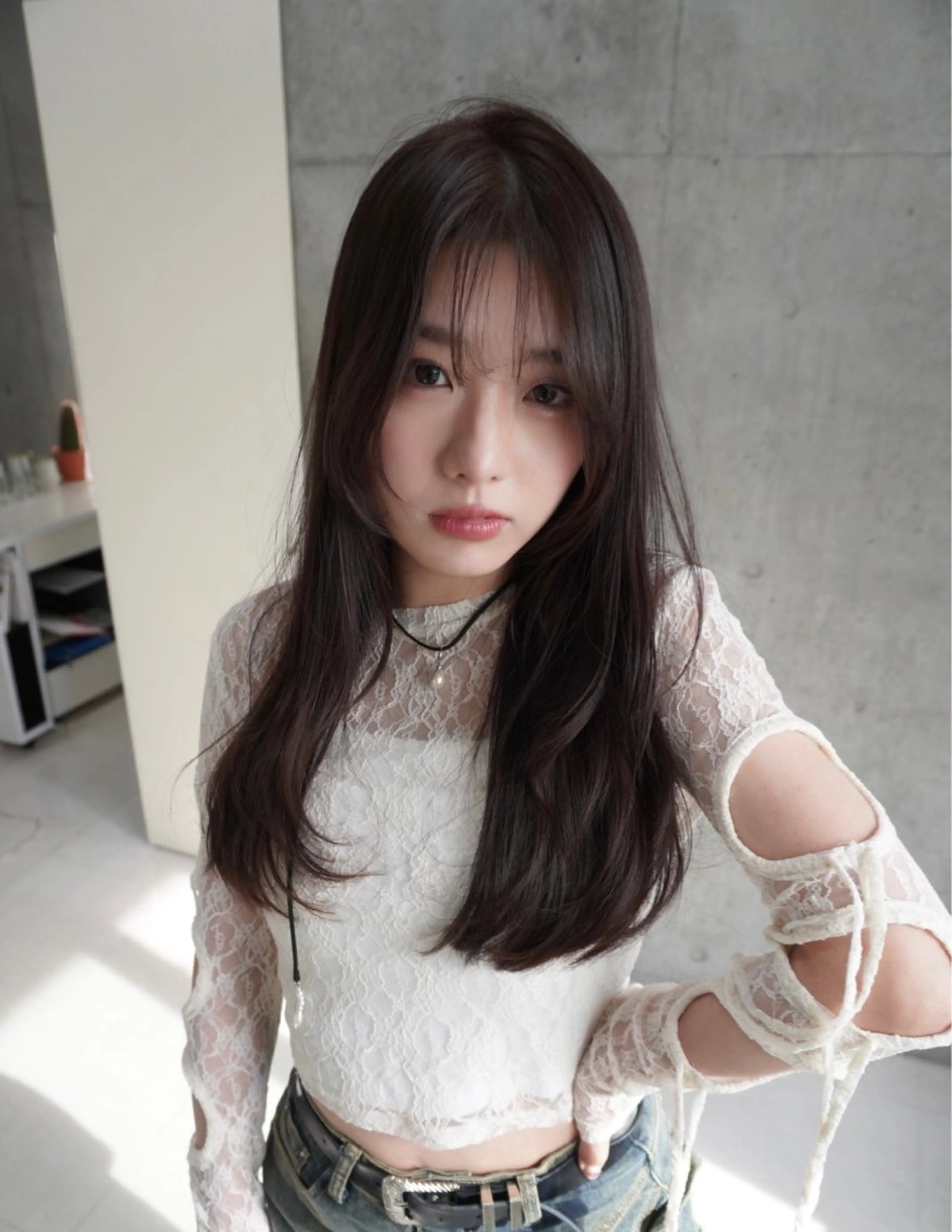 ロング カラー ブラウンカラー レイヤーカット カット ヘアカラー トリートメント ウルフカット ハッシュカット/七海のヘアスタイル