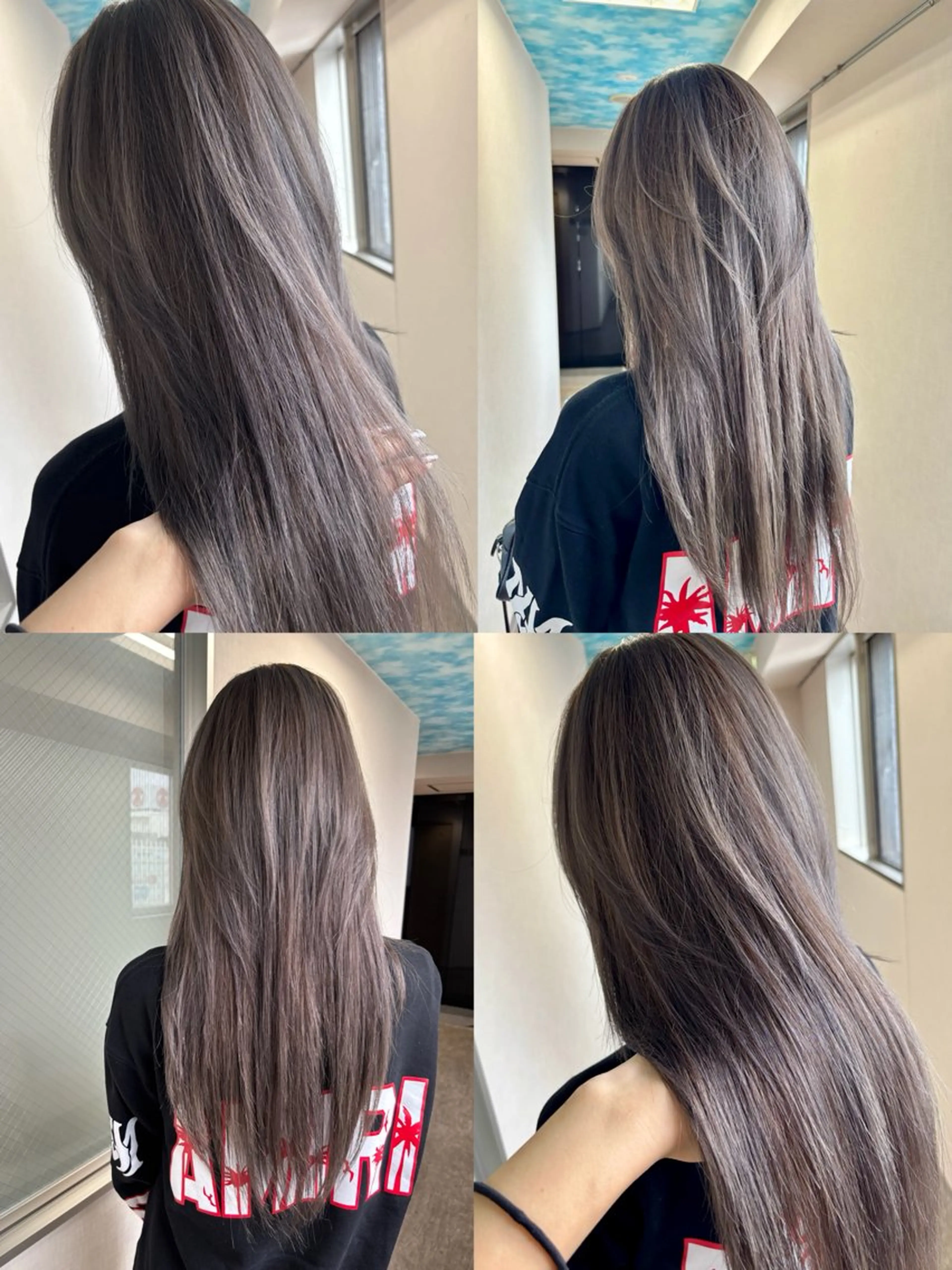 ロング カラー ブラウンカラー グレージュ ハイライトカラー ハイライト レイヤーカット 松井那津子 /ハイライトブリーチのヘアスタイル