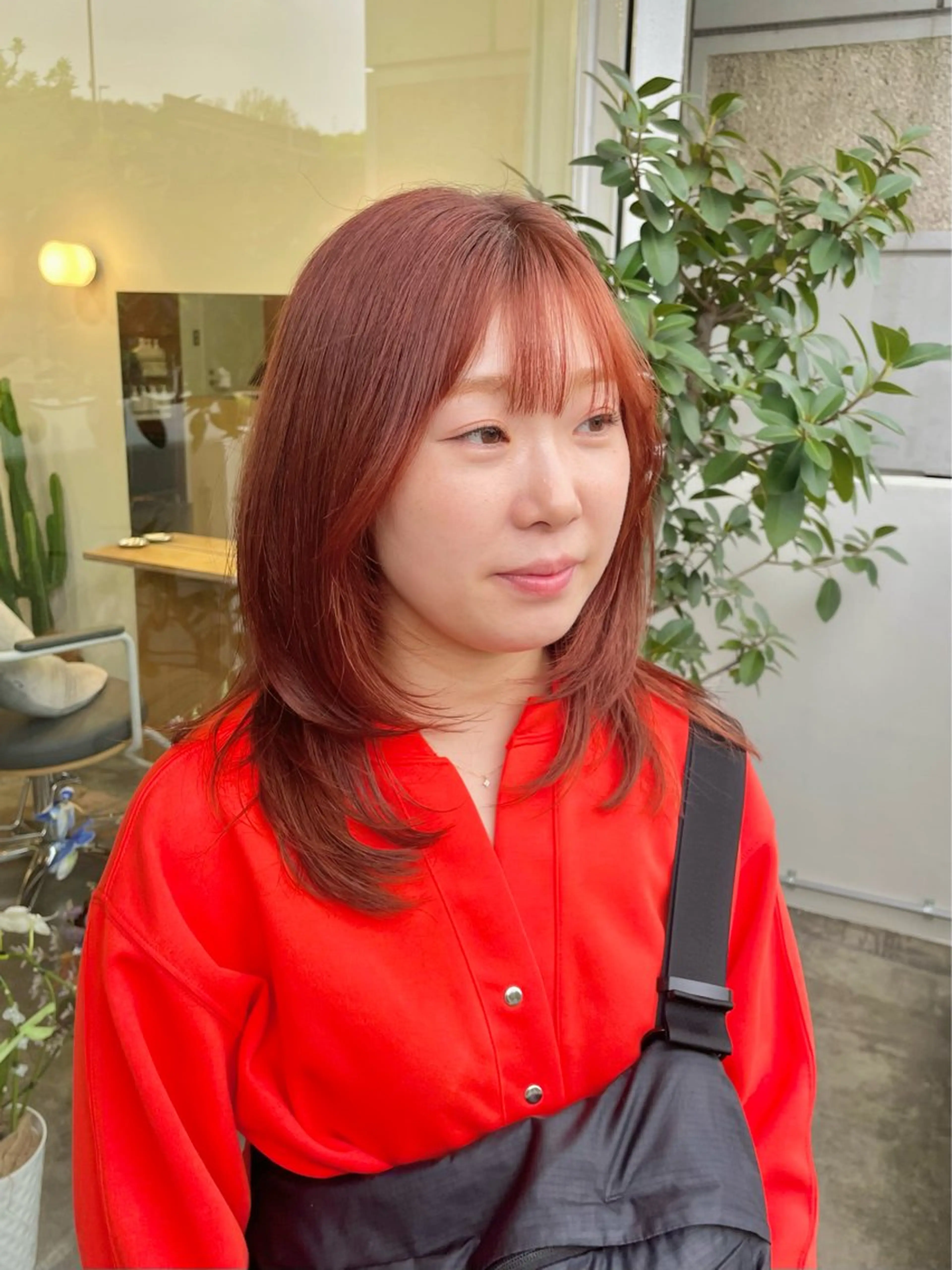 カラー ブラウンカラー オレンジ オレンジブラウン yukii しまむら のぞみのヘアスタイル