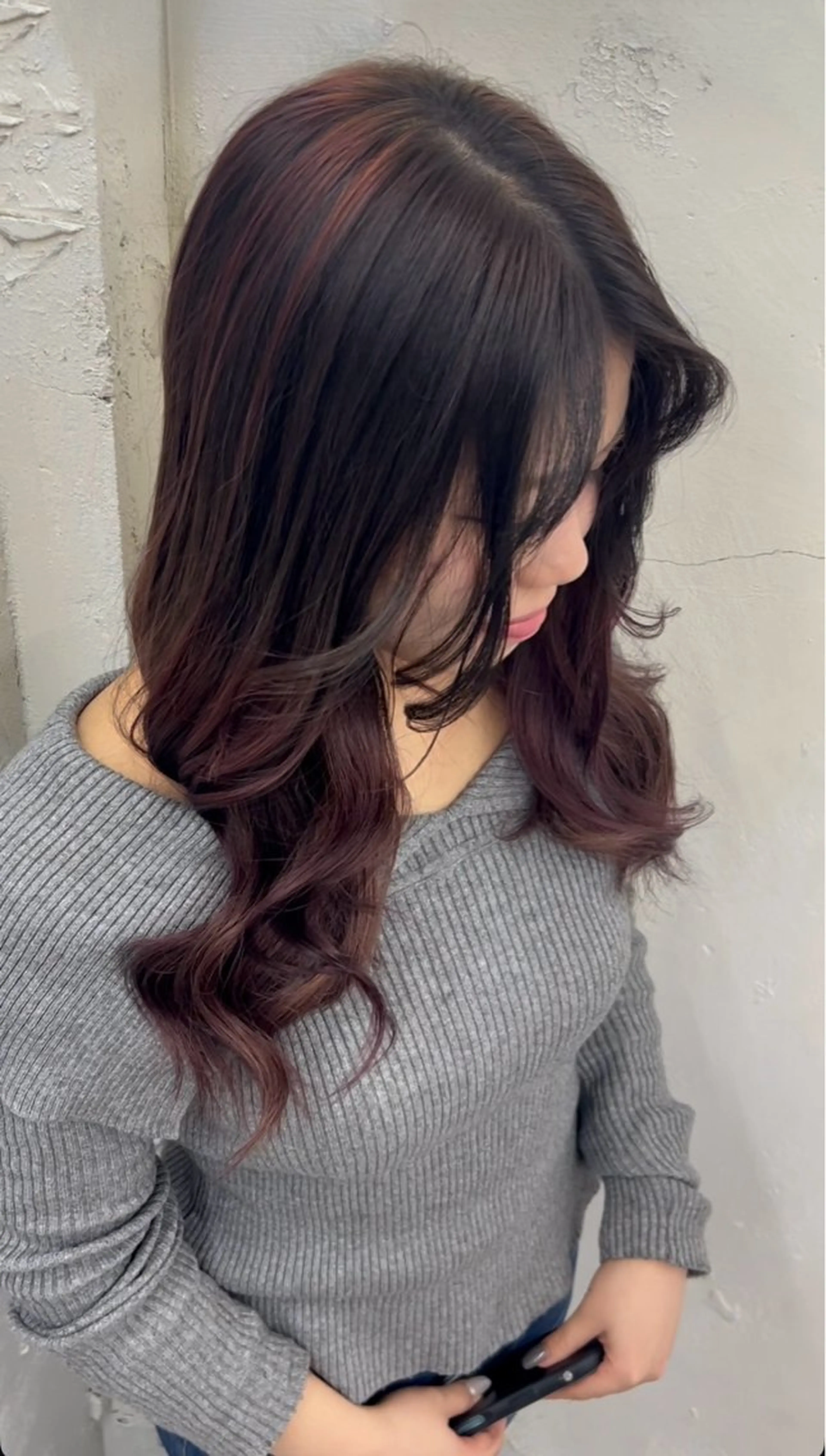 セミロング レイヤーカット ヘアカラー 馴染ませエクステ/ ヒロヤのヘアスタイル