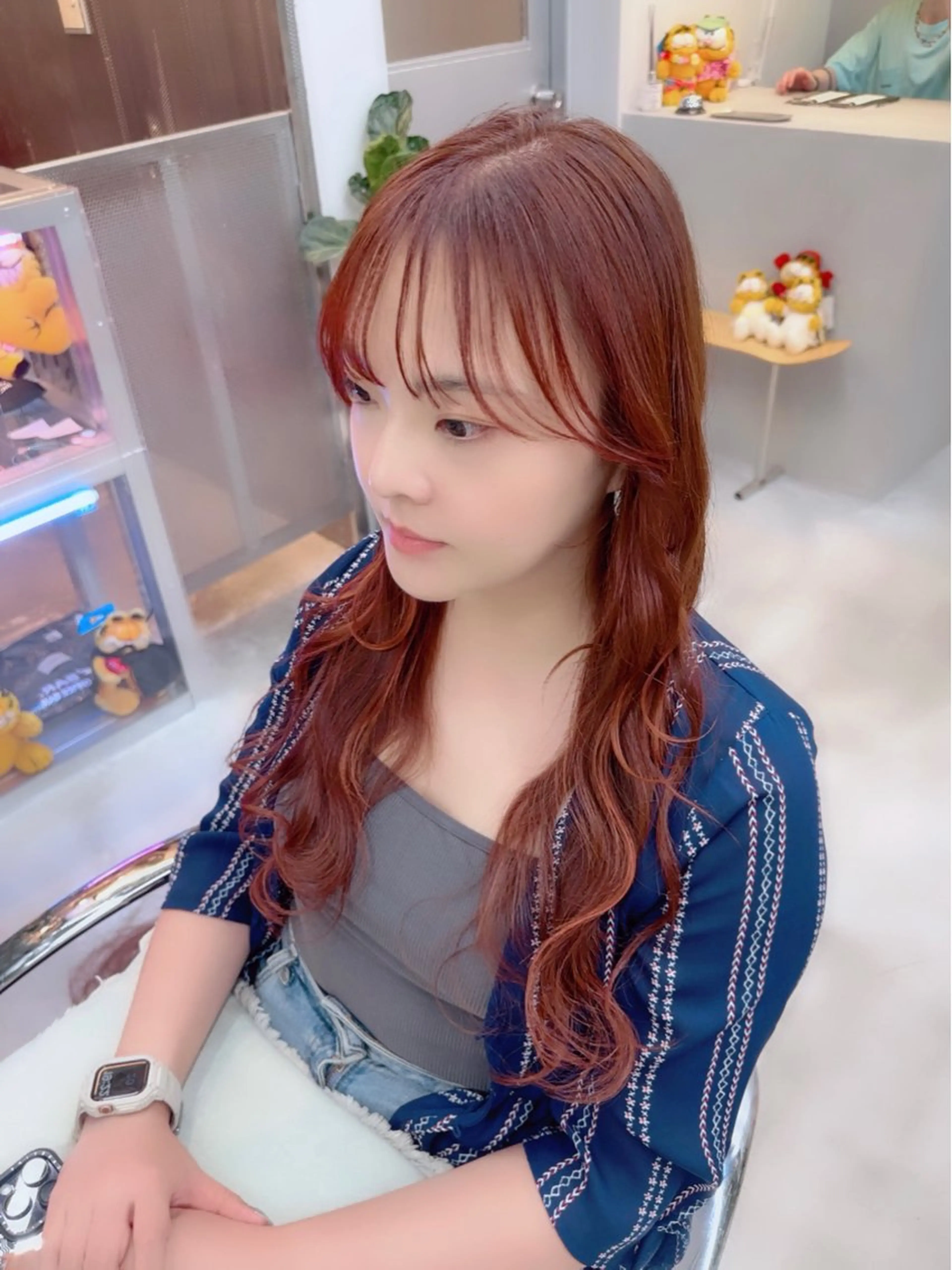 ロング カラー カット ヘアカラー トリートメント 岡野 静華のヘアスタイル