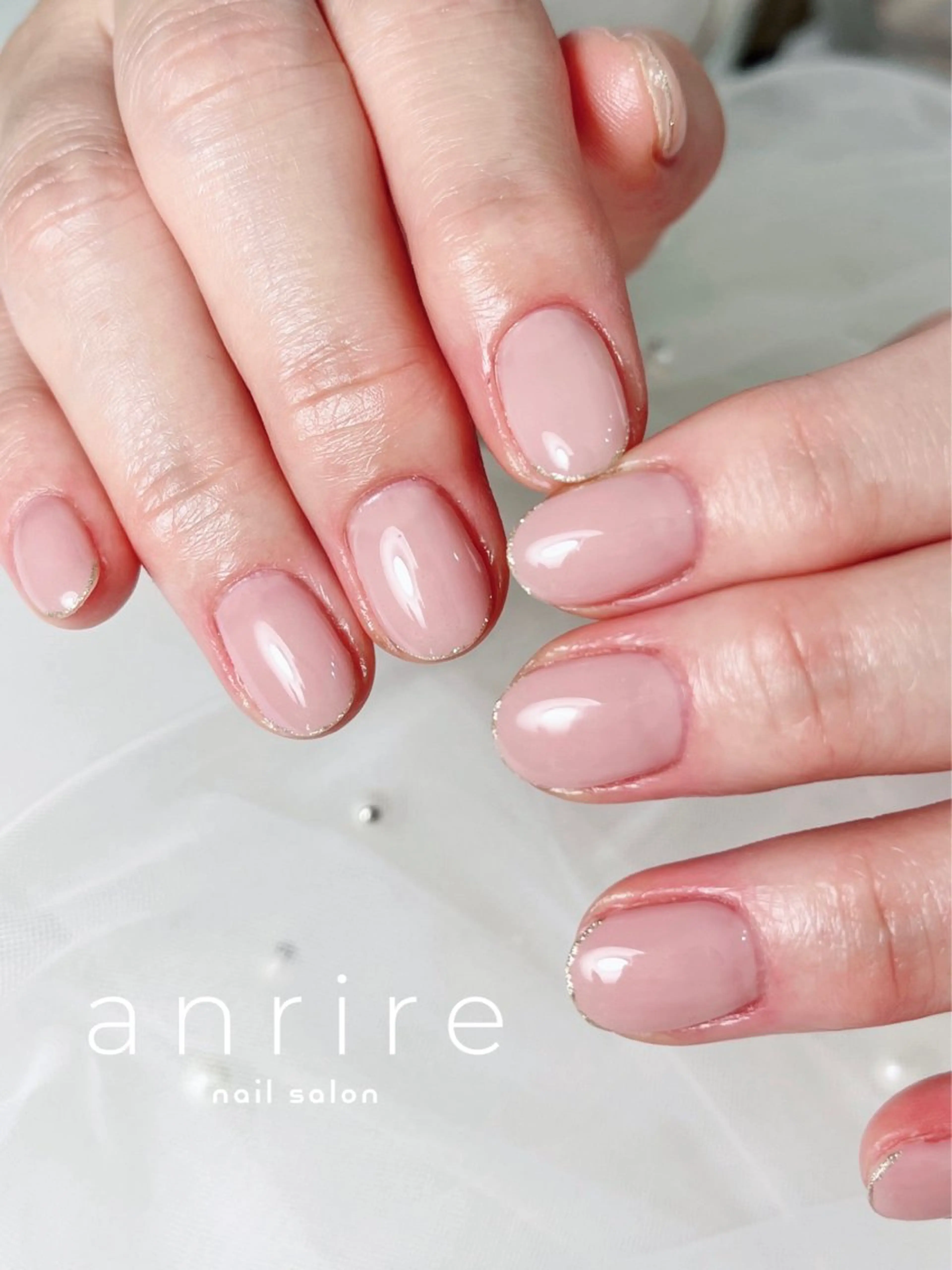 ネイル ラメ(グリッター) シンプルネイル 春ネイル ハンドネイル nailsalon anrireのネイルデザイン