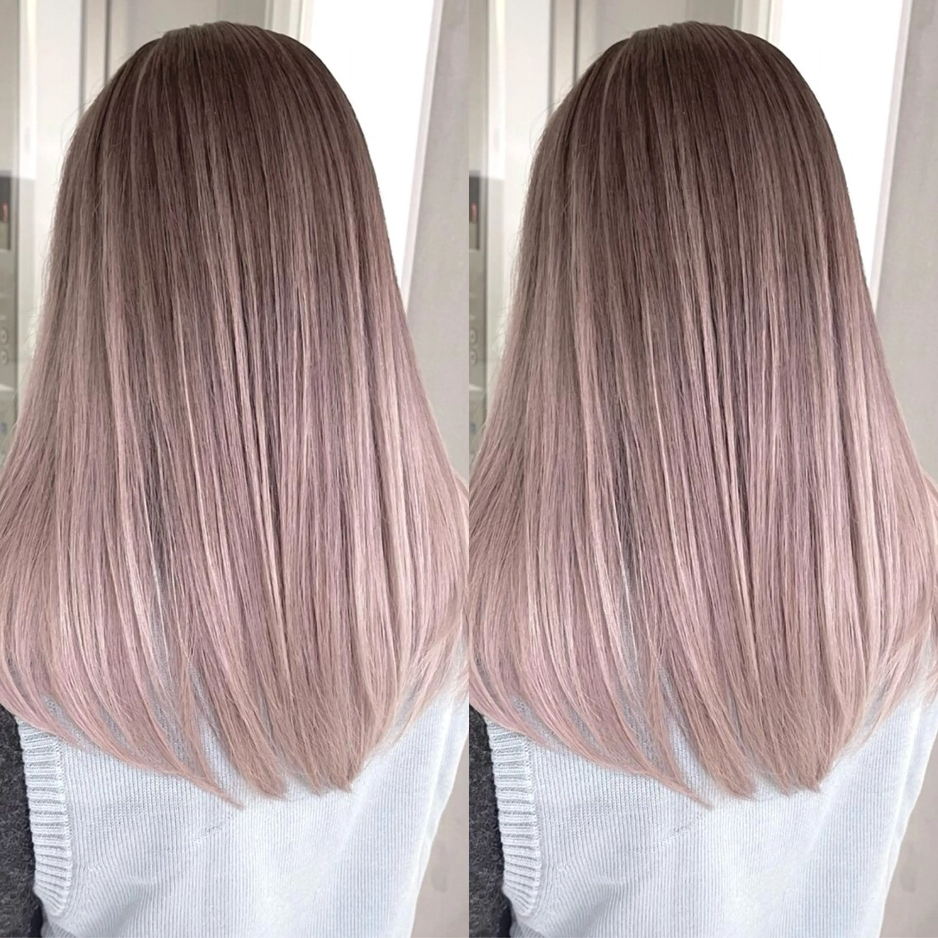 ロング カラー ベージュカラー グラデーションカラー ピンクカラー ピンクベージュ ヘアカラー ヘアセット ブリーチ無しダブル カラー🦕まどかのヘアスタイル