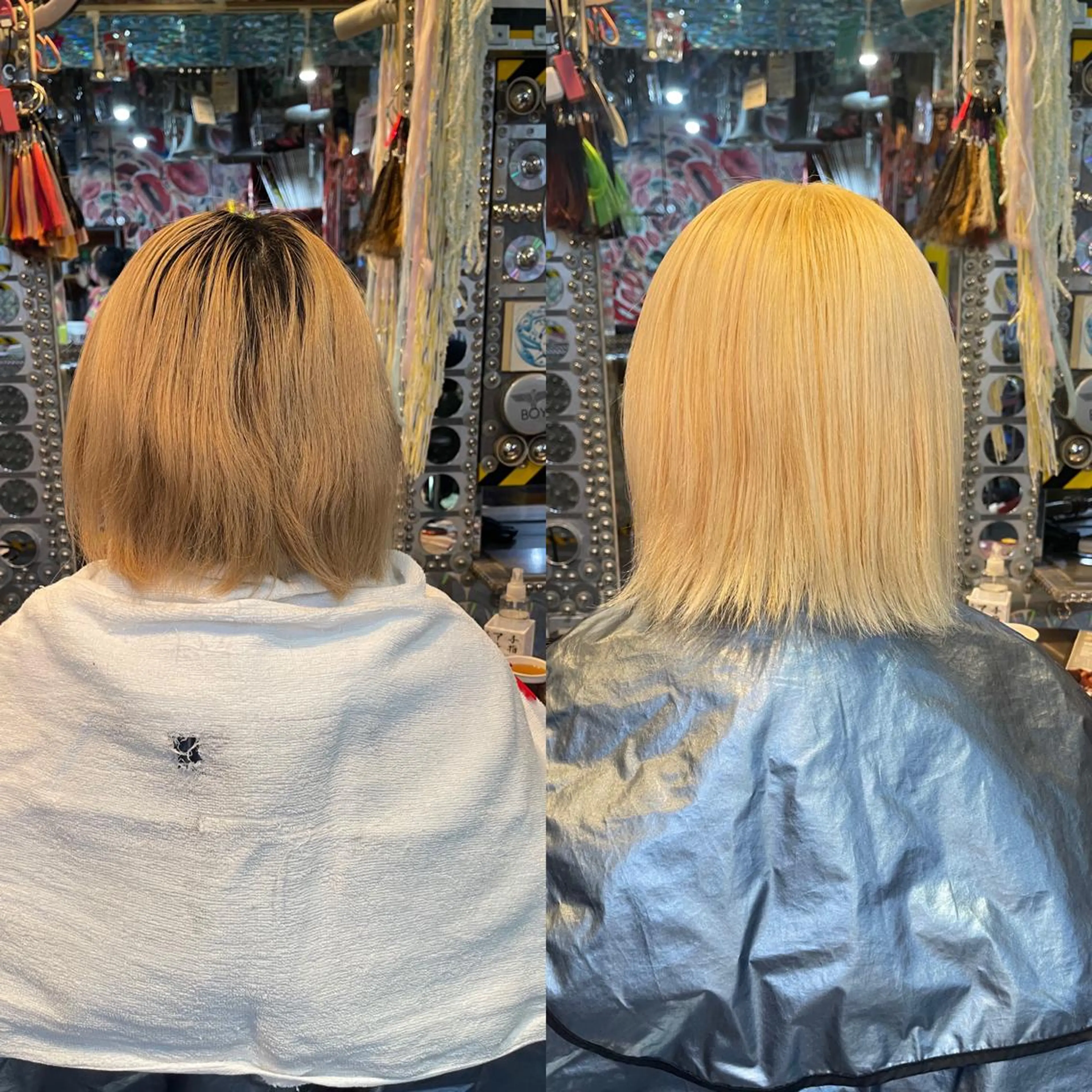 ショート カラー ヘアアレンジ ブリーチ ブロンド ケアブリーチ ハイトーンカラー 🌈派手髪エクステ ブレイズ🌈ひろとのヘアスタイル