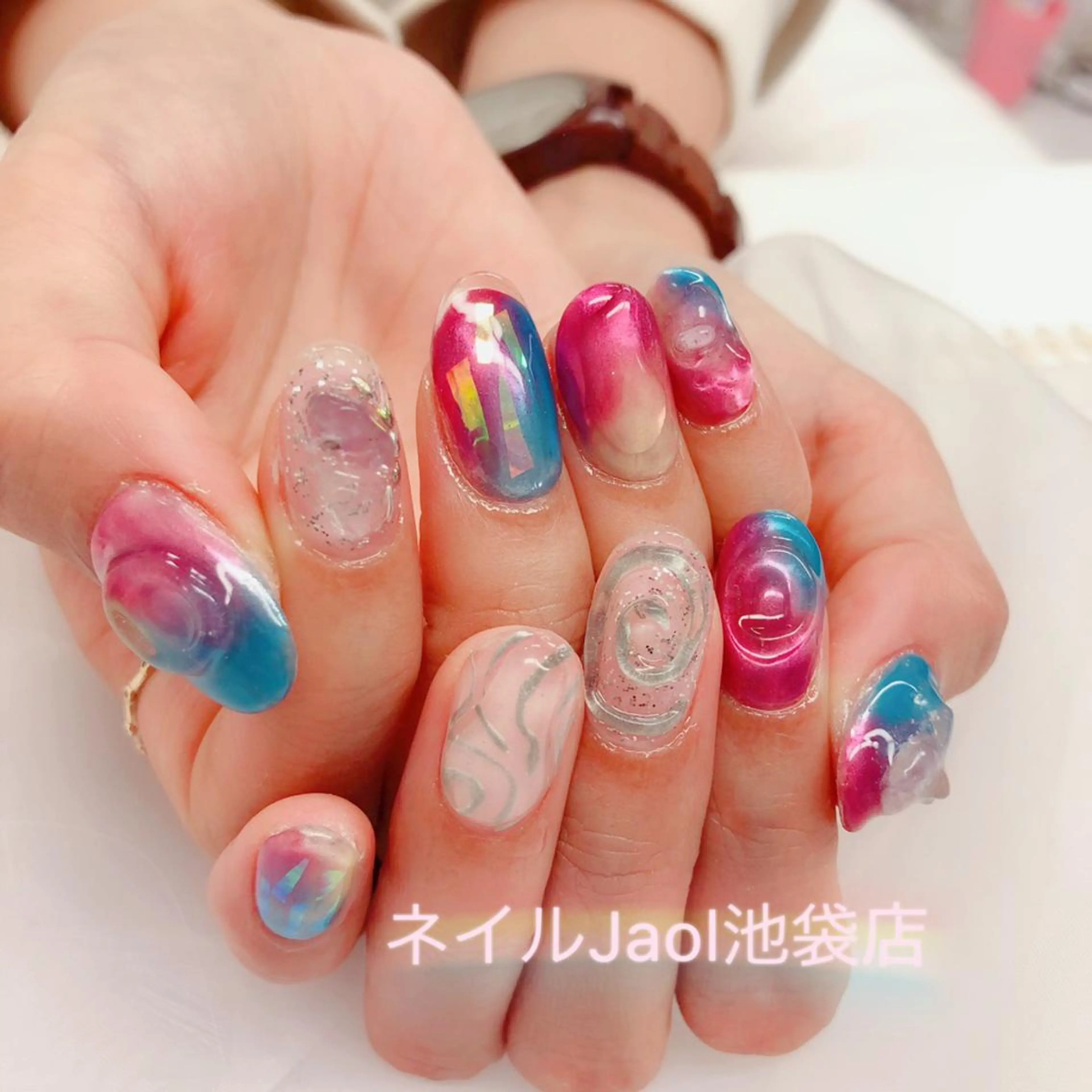 セミロング ハンドネイル ネイルJaol 池袋のネイルデザイン