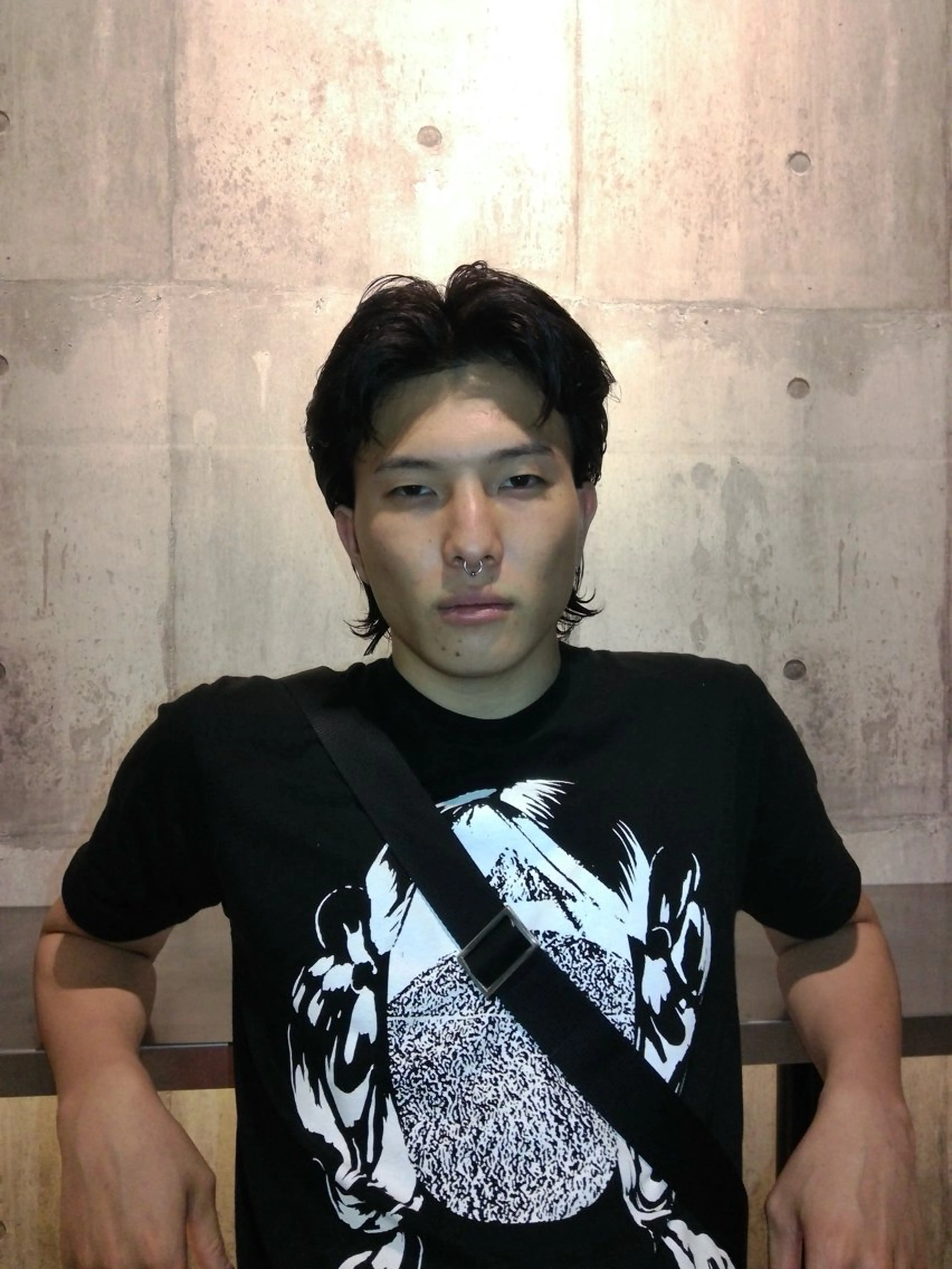メンズ マレットヘア カット 窪田 力也のヘアスタイル