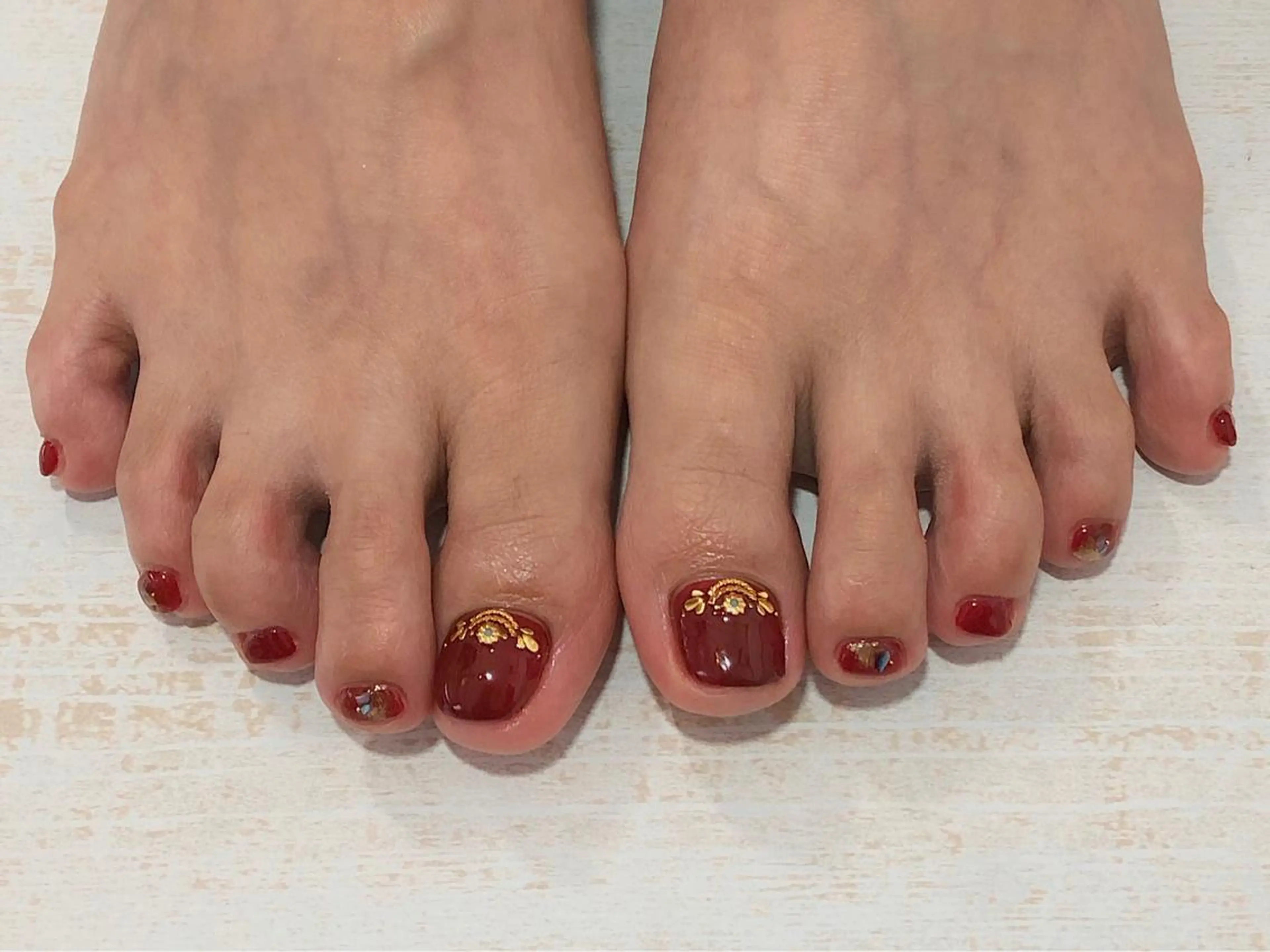 ネイル フットネイル 𖡼 yumenoのネイルデザイン