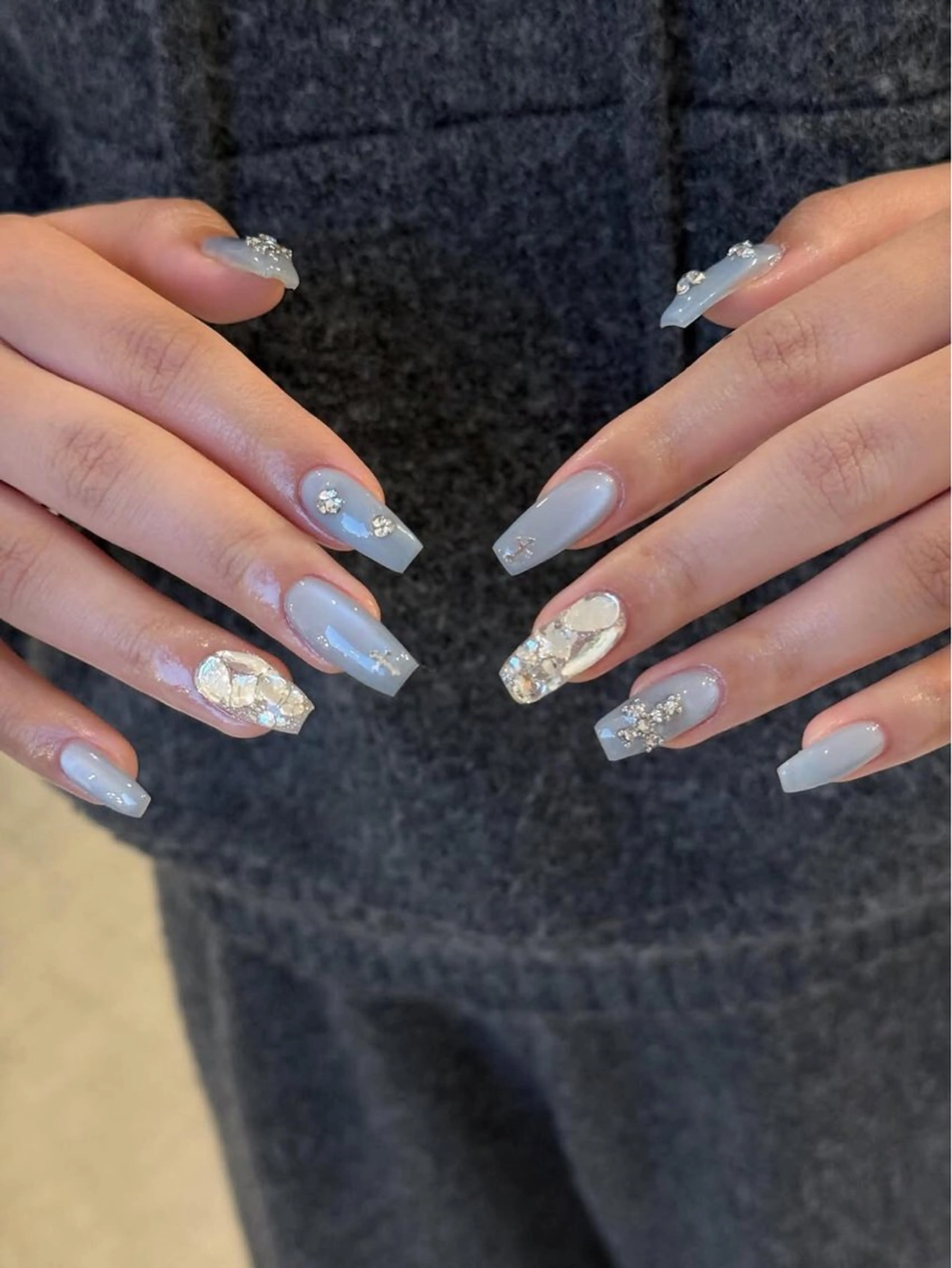 ネイル グラデーション ラメ(グリッター) マグネットネイル ミラーネイル ニュアンスネイル ハンドネイル Lumi de nailsのネイルデザイン