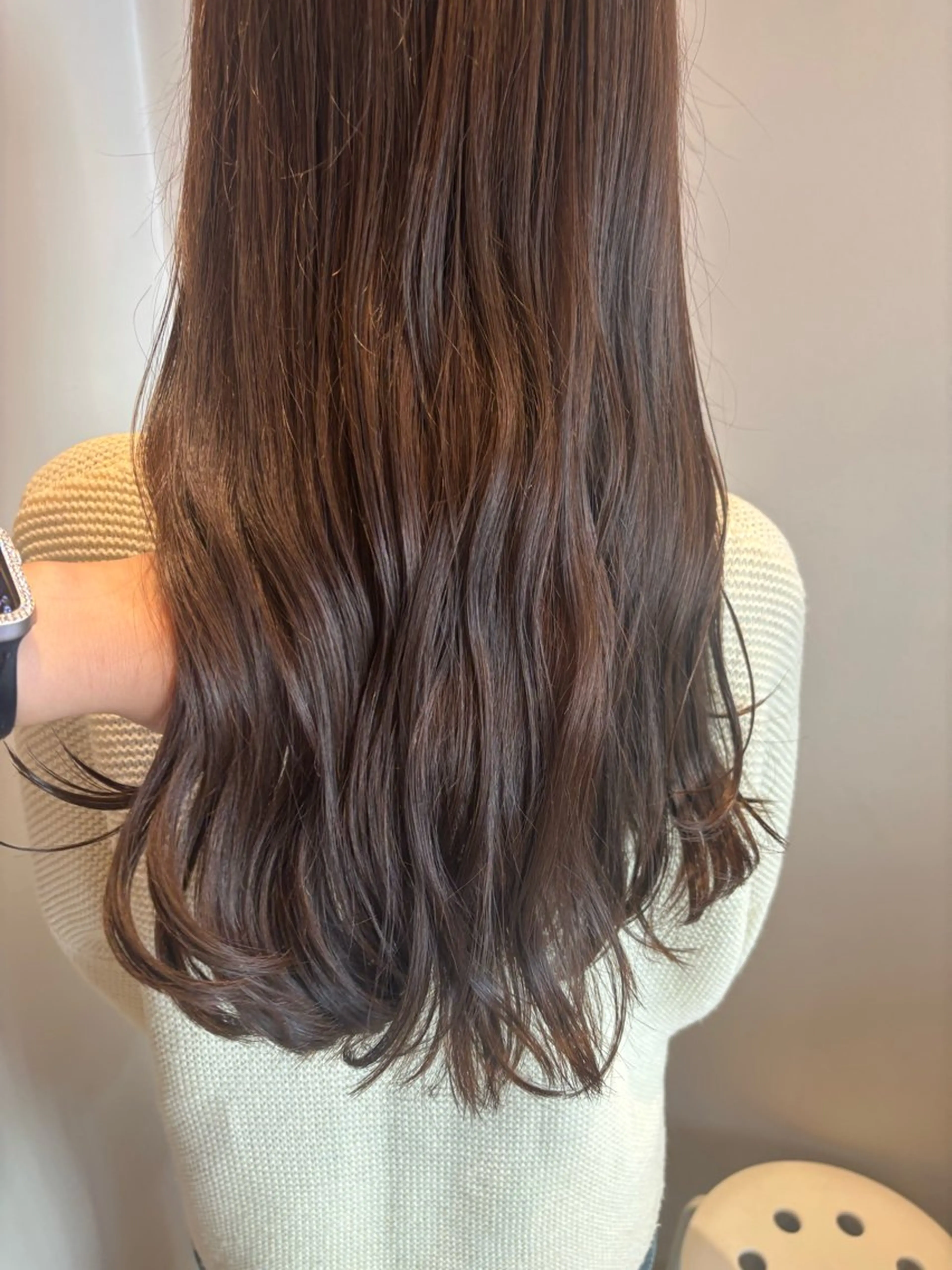 ロング カラー グレージュ ヘアカラー トリートメント 髪質改善カラー ブラウン🤎YUMEのヘアスタイル