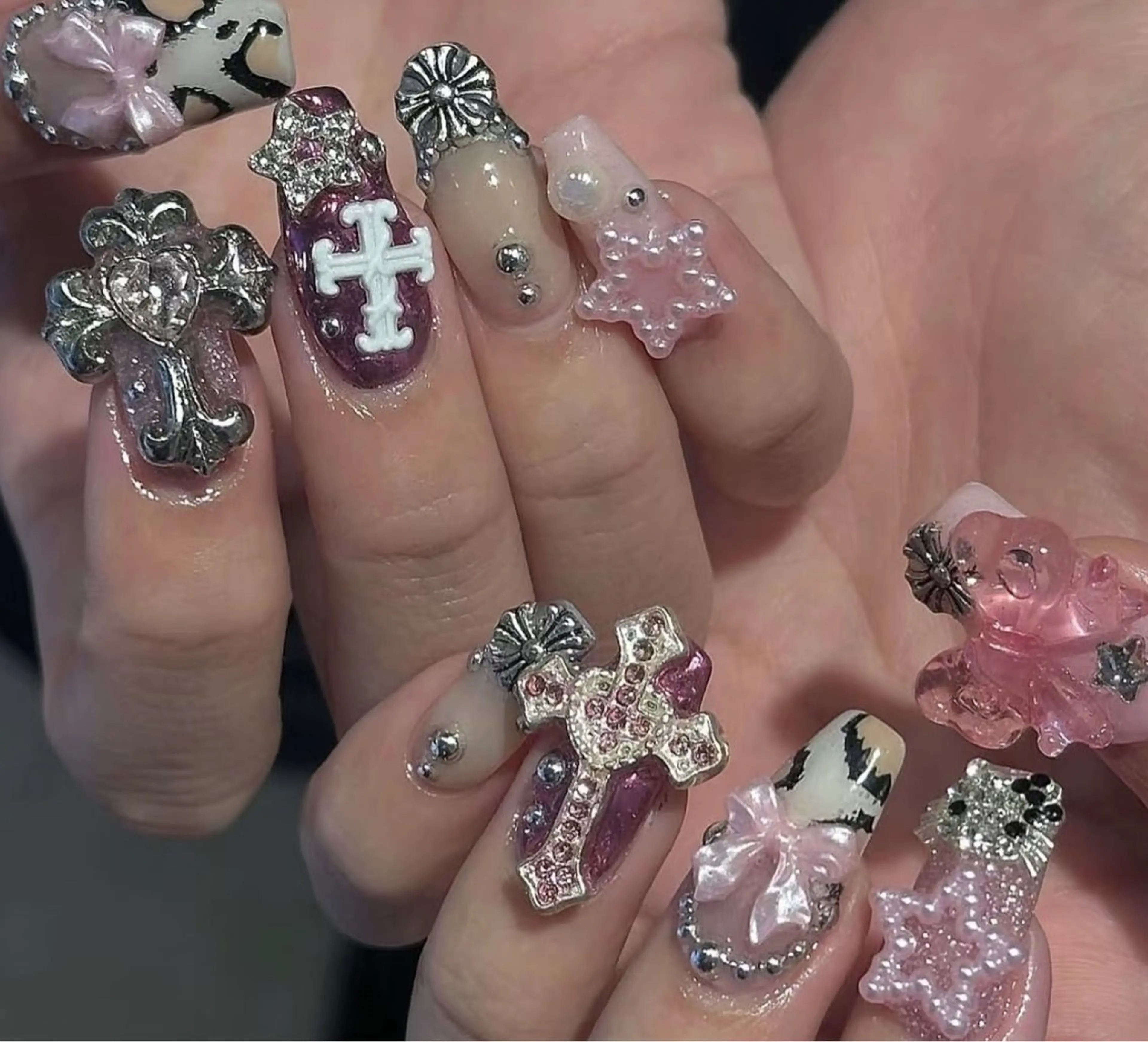 ネイル アートネイル オーロラネイル チークネイル フレンチネイル ガラスフレンチ ハンドネイル 🎀🎀YooLi Nail Salonのネイルデザイン