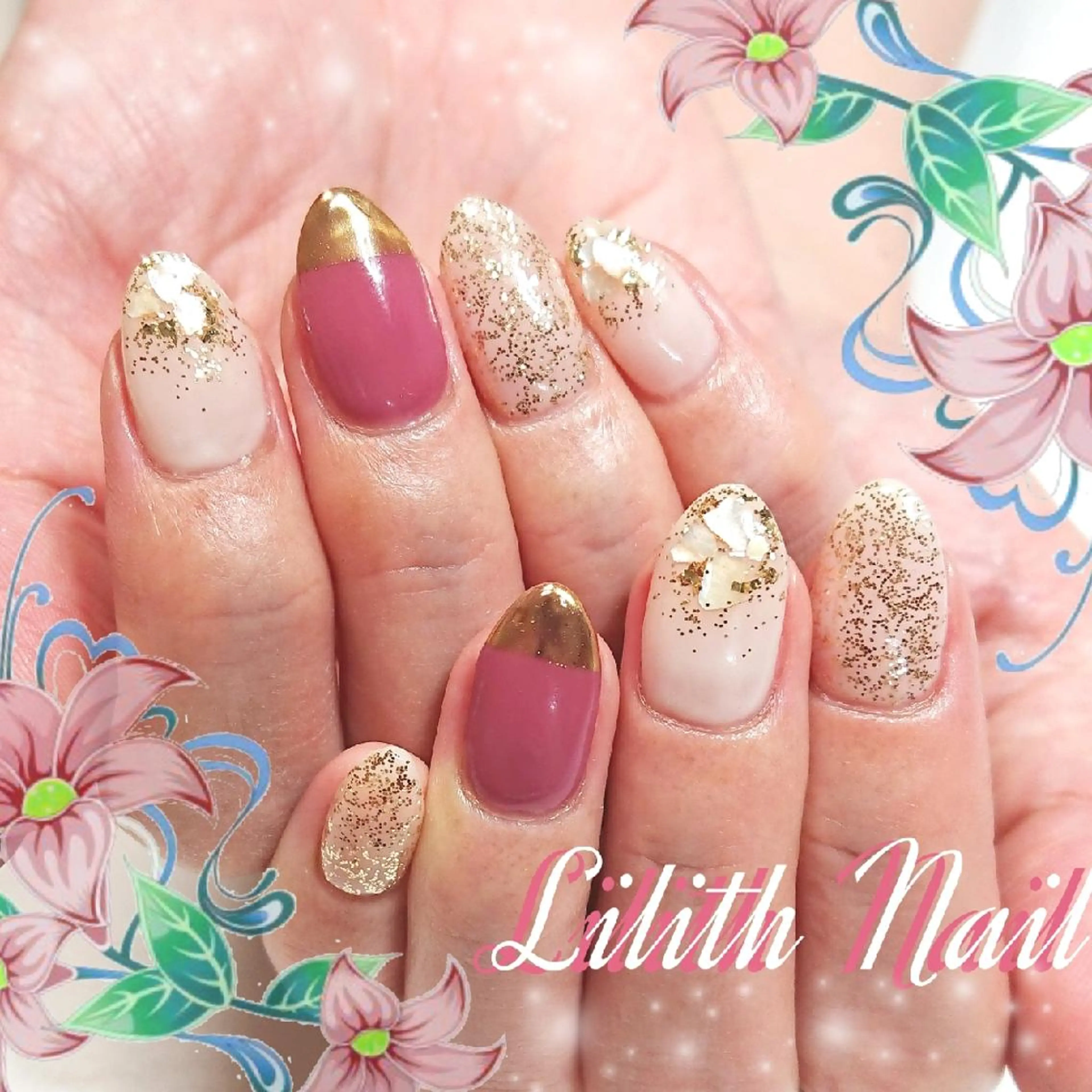 ネイル フレンチネイル ミラーネイル ハンドネイル Lilith Nailのネイルデザイン