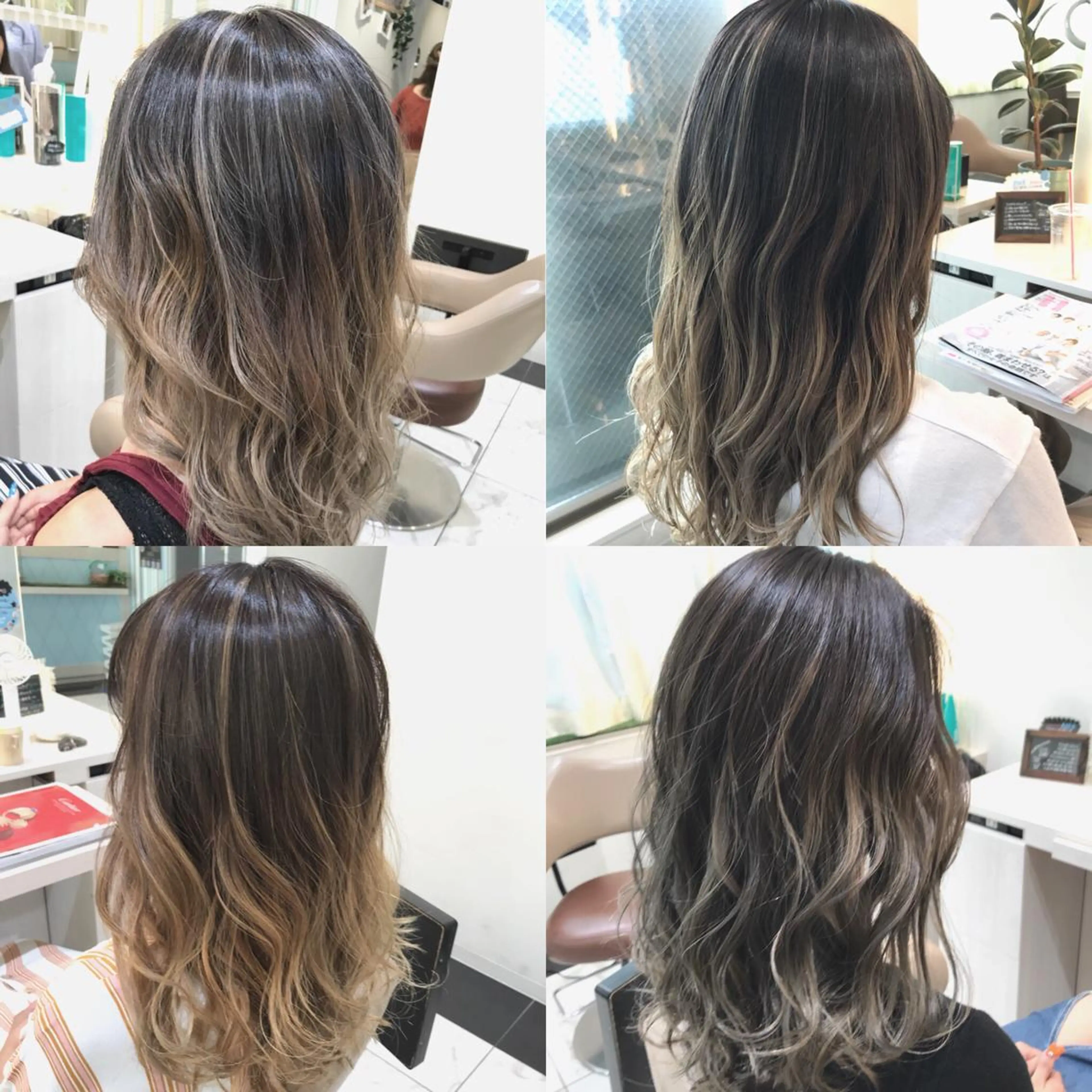 ミディアム カラー グラデーションカラー ハイライトカラー ハイライト 山崎俊輔/髪質改善 /バレイヤージュのヘアスタイル