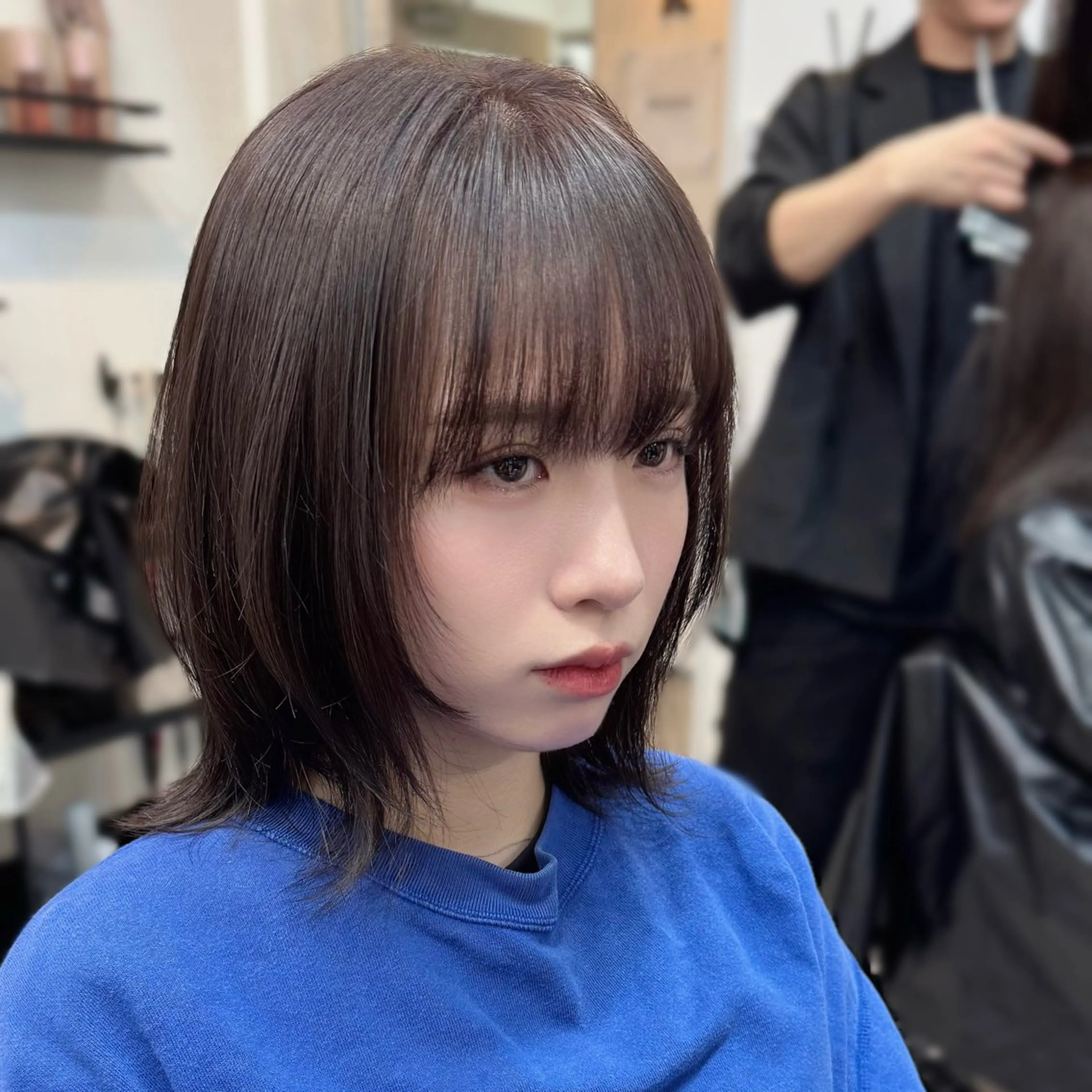 ショート ボブレイヤー ボブ レイヤーカット カット ヘアカラー トリートメント たぴ。ぱつっとボブ/ つや髪🍒髪質改善のヘアスタイル