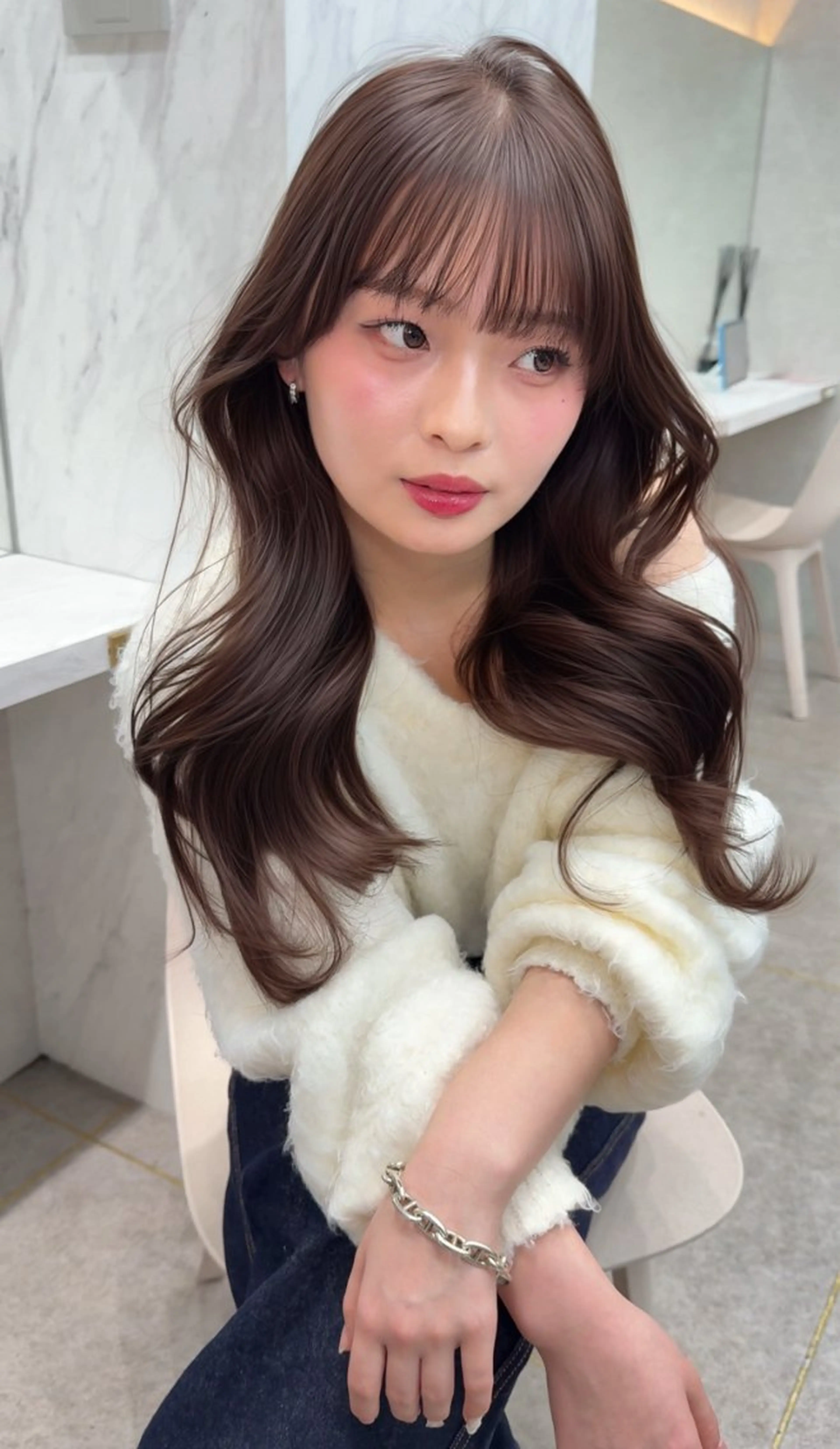 ロング カラー カット ヘアカラー トリートメント ヘアセット レイヤーダブルカラー KYONのヘアスタイル