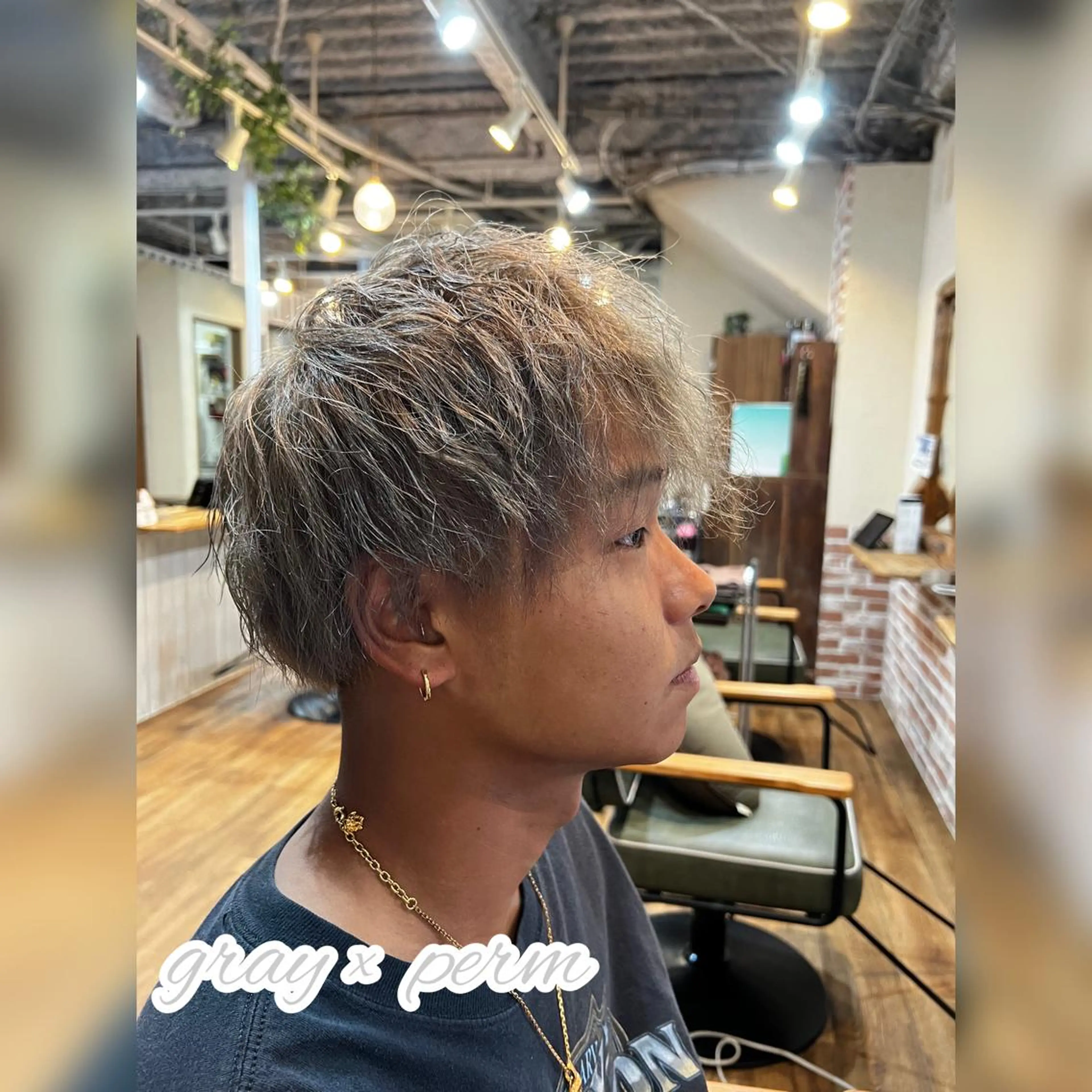 カラー パーマ メンズ ダブルカラー 大谷 竜也のヘアスタイル