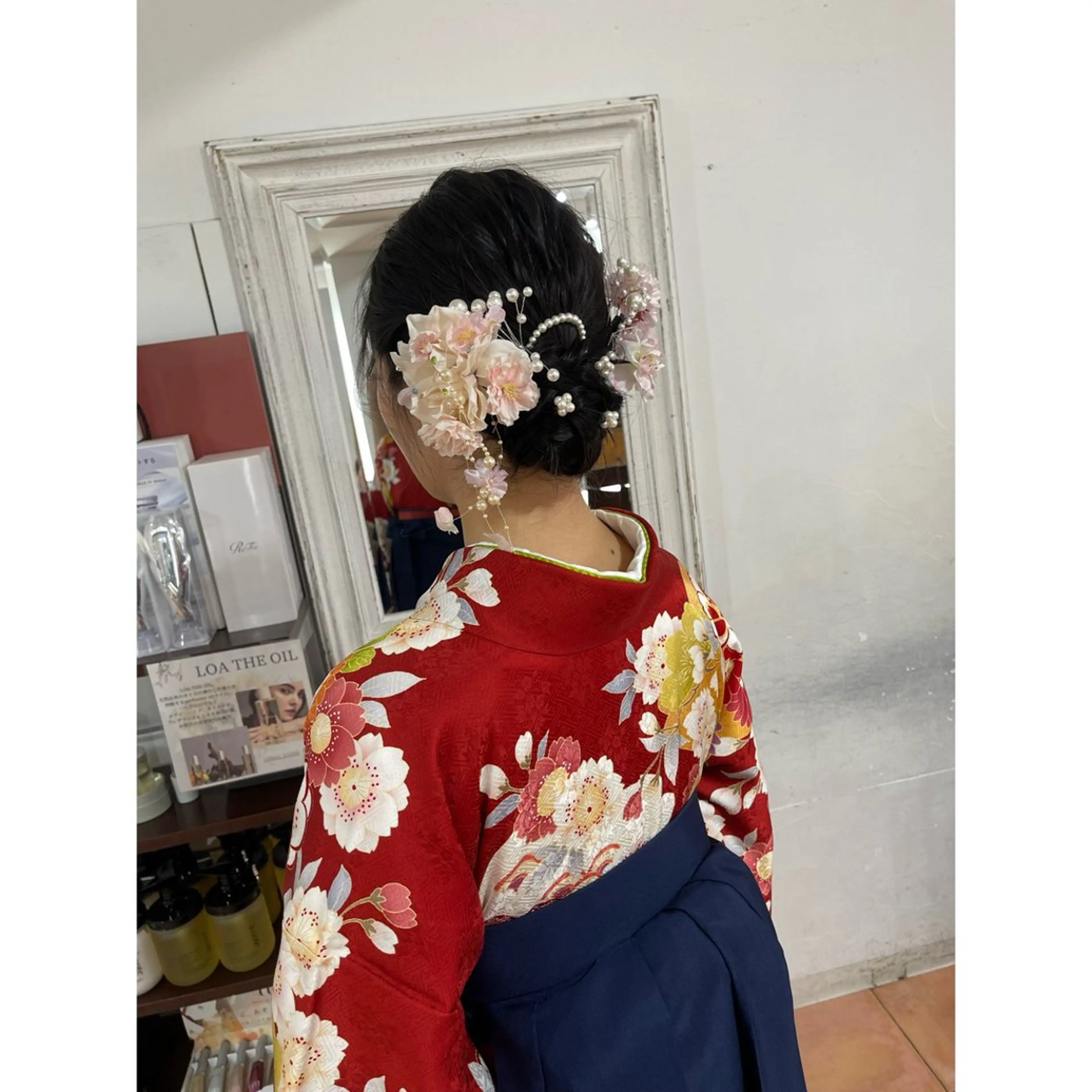 セミロング ヘアアレンジ 着付け 🦋エクステ/透明感 カラー🦋宮川莉央のヘアスタイル