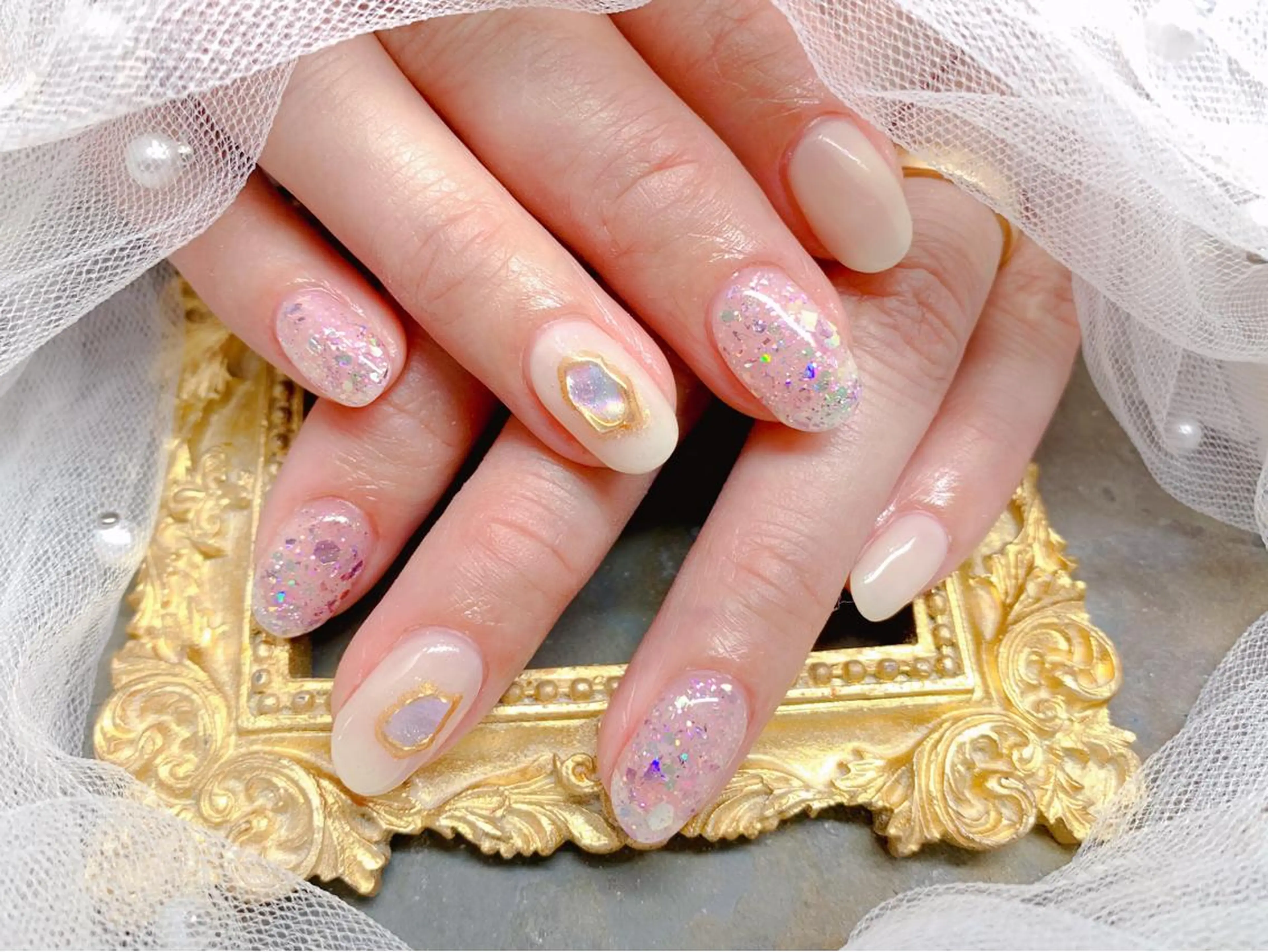 ネイル ハンドネイル マジック ミラーのネイルデザイン