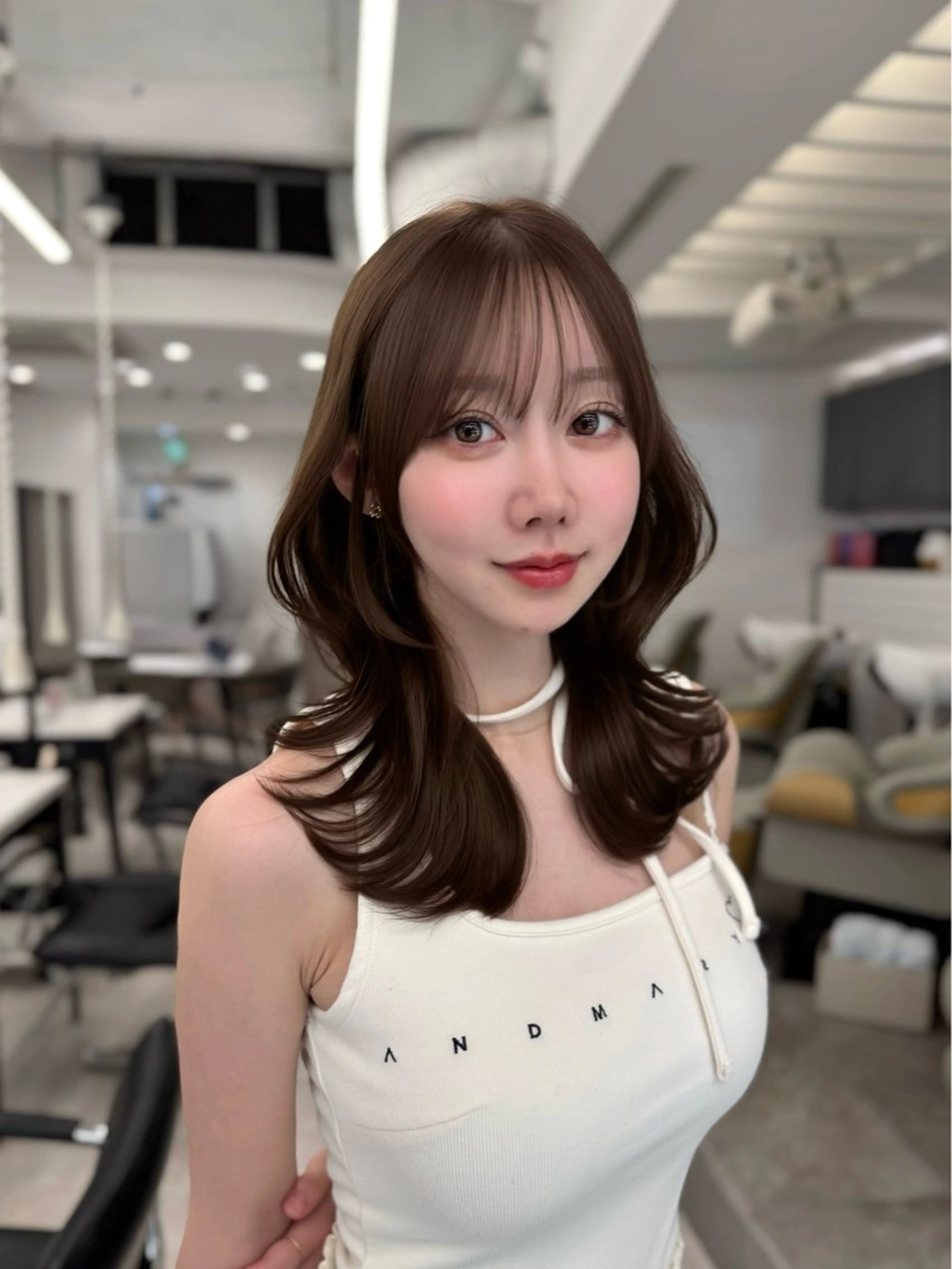 ミディアム カラー カット ヘアカラー 高島大登/顔周り /レイヤーカットのヘアスタイル