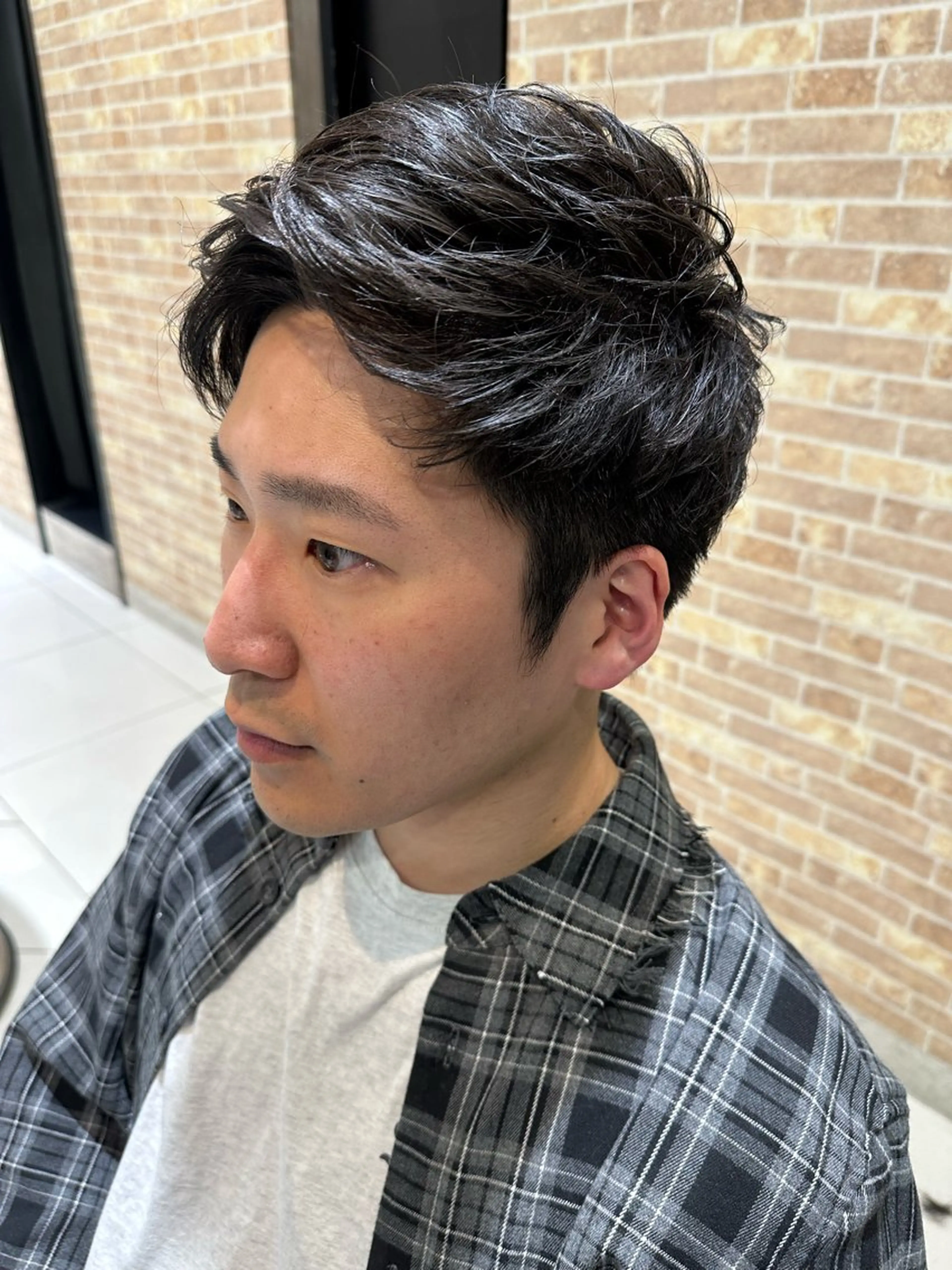 ショート パーマ メンズ メンズパーマ 波巻きパーマ 💈メンズ特化 美容師サキ💈のヘアスタイル