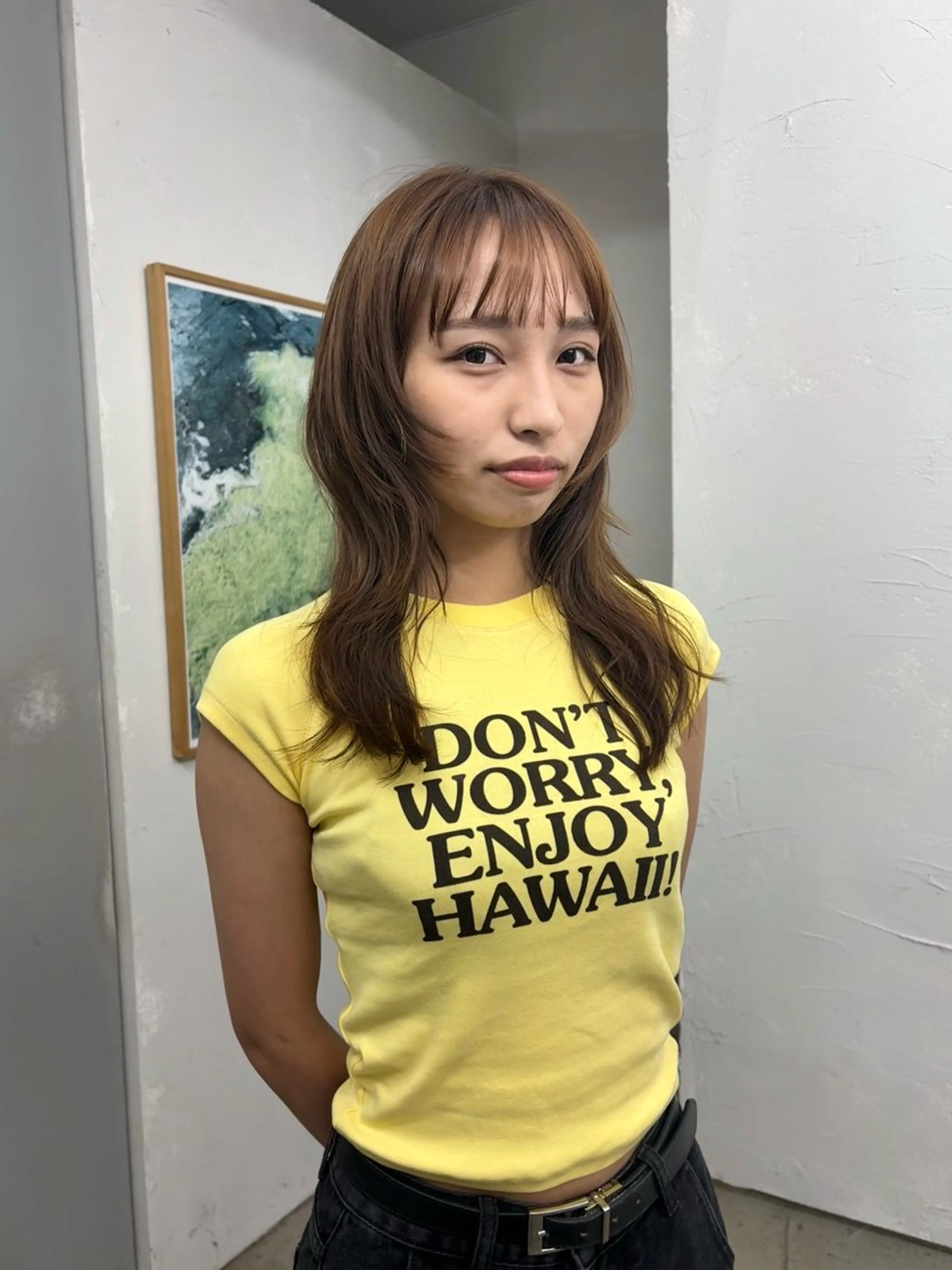 ロング レイヤーカット 長谷 若奈のヘアスタイル