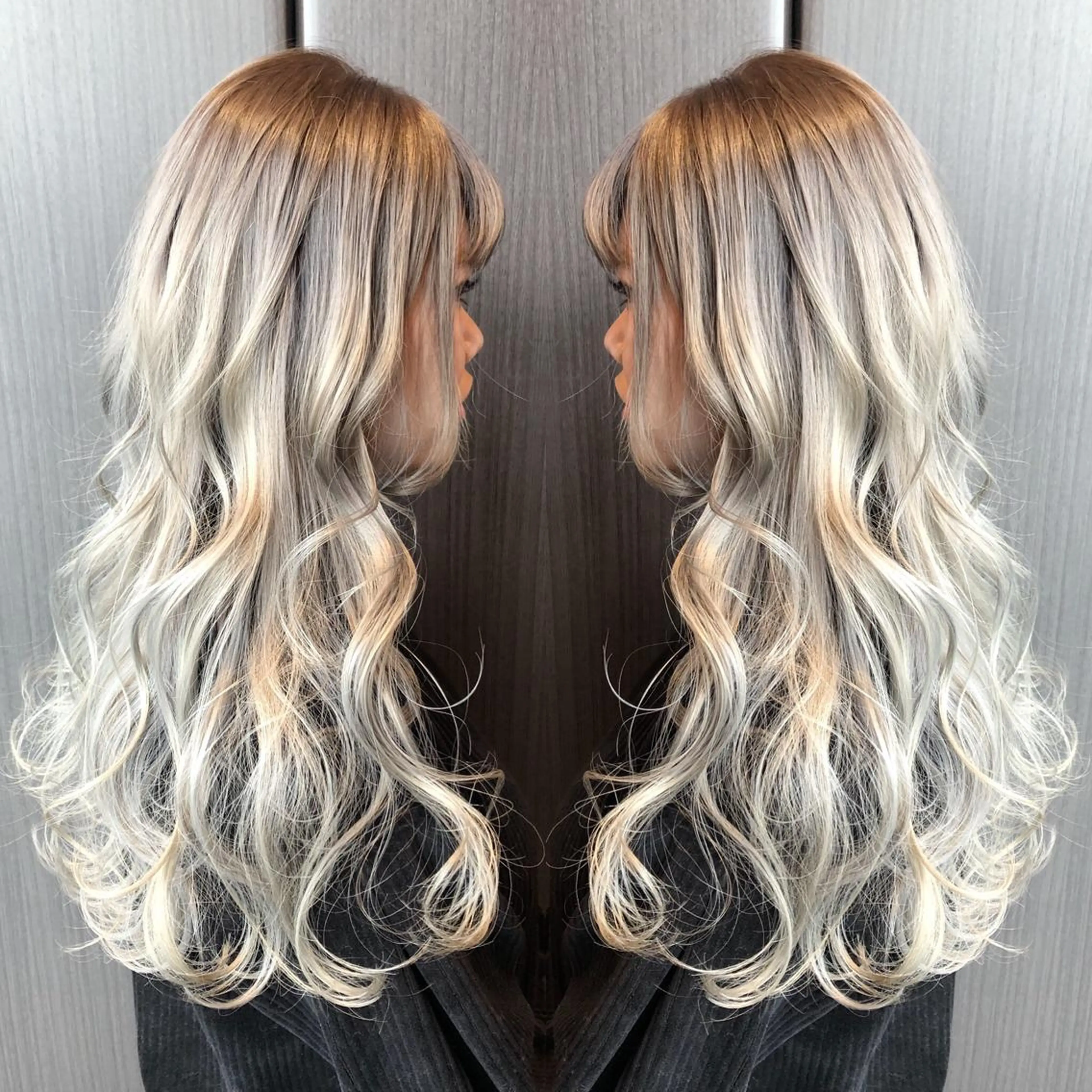 セミロング カラー ベージュカラー ブロンド ブロンドベージュ ホワイトブロンド ヘアカラー 渡邊 直輝のヘアスタイル