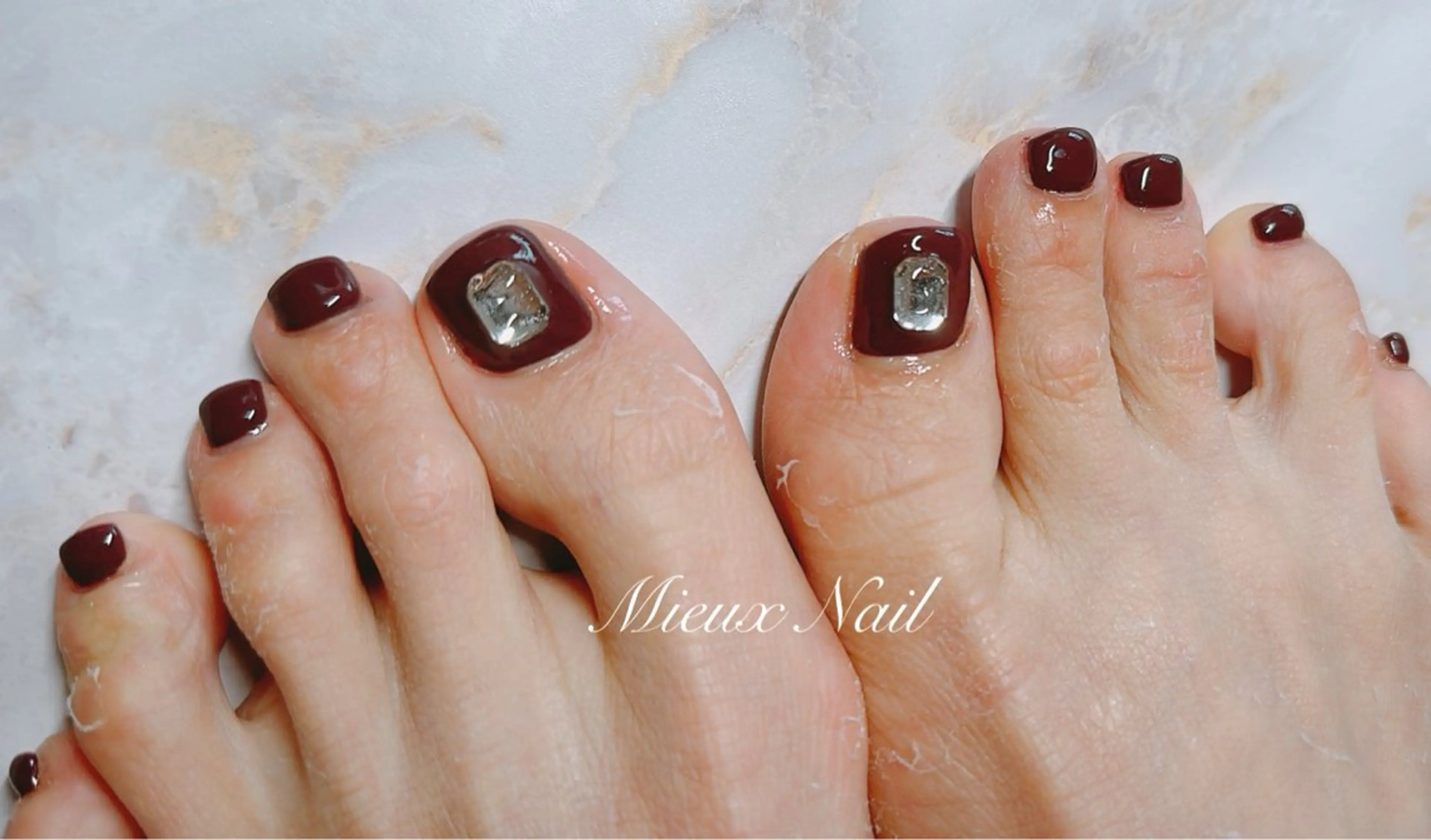 ネイル ブルー ジェルネイル パラジェル 市川 麻衣子のネイルデザイン