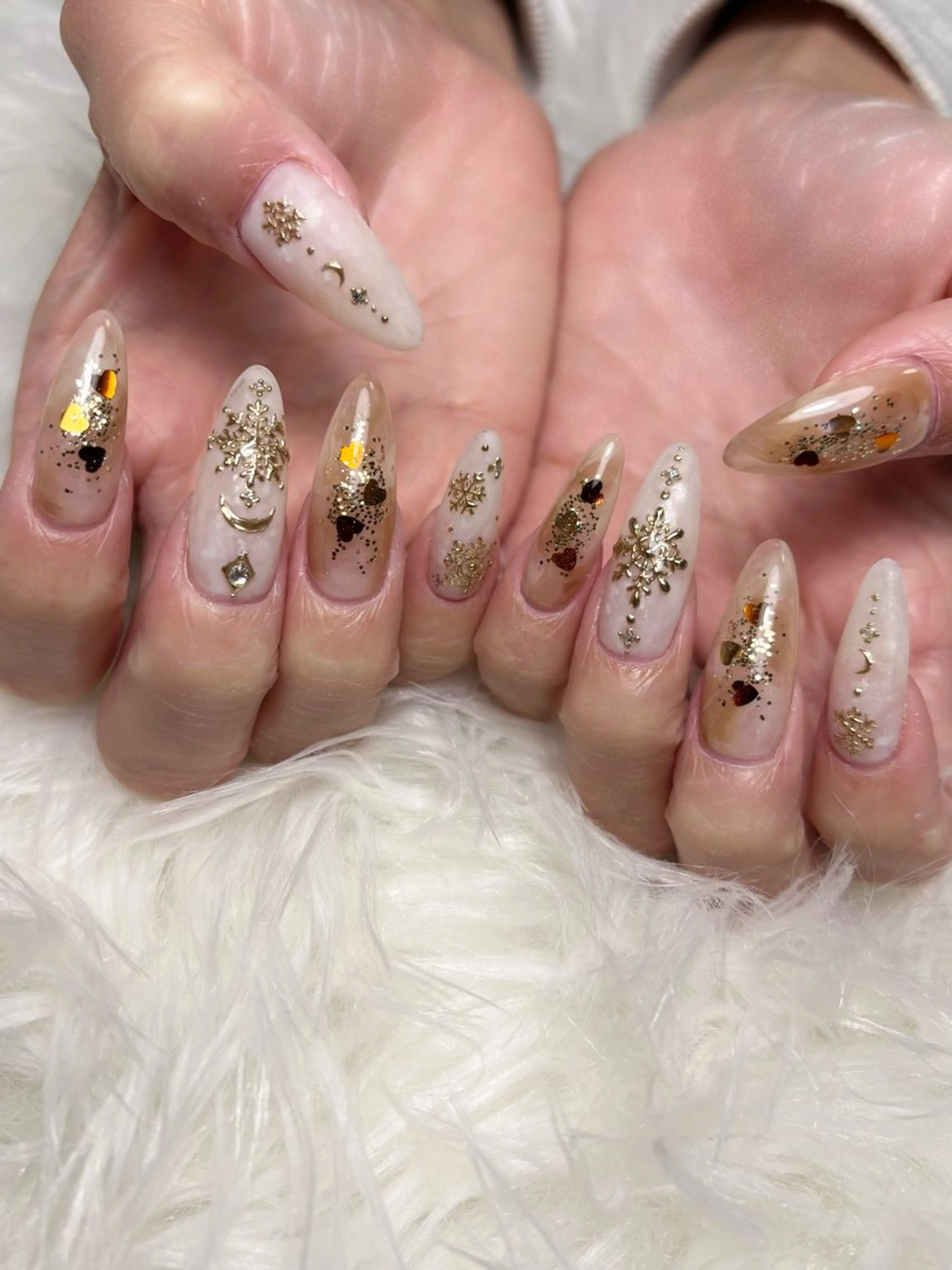 ネイル スカルプネイル バレンタイン ハンドネイル Nailsalon E's cafeのネイルデザイン