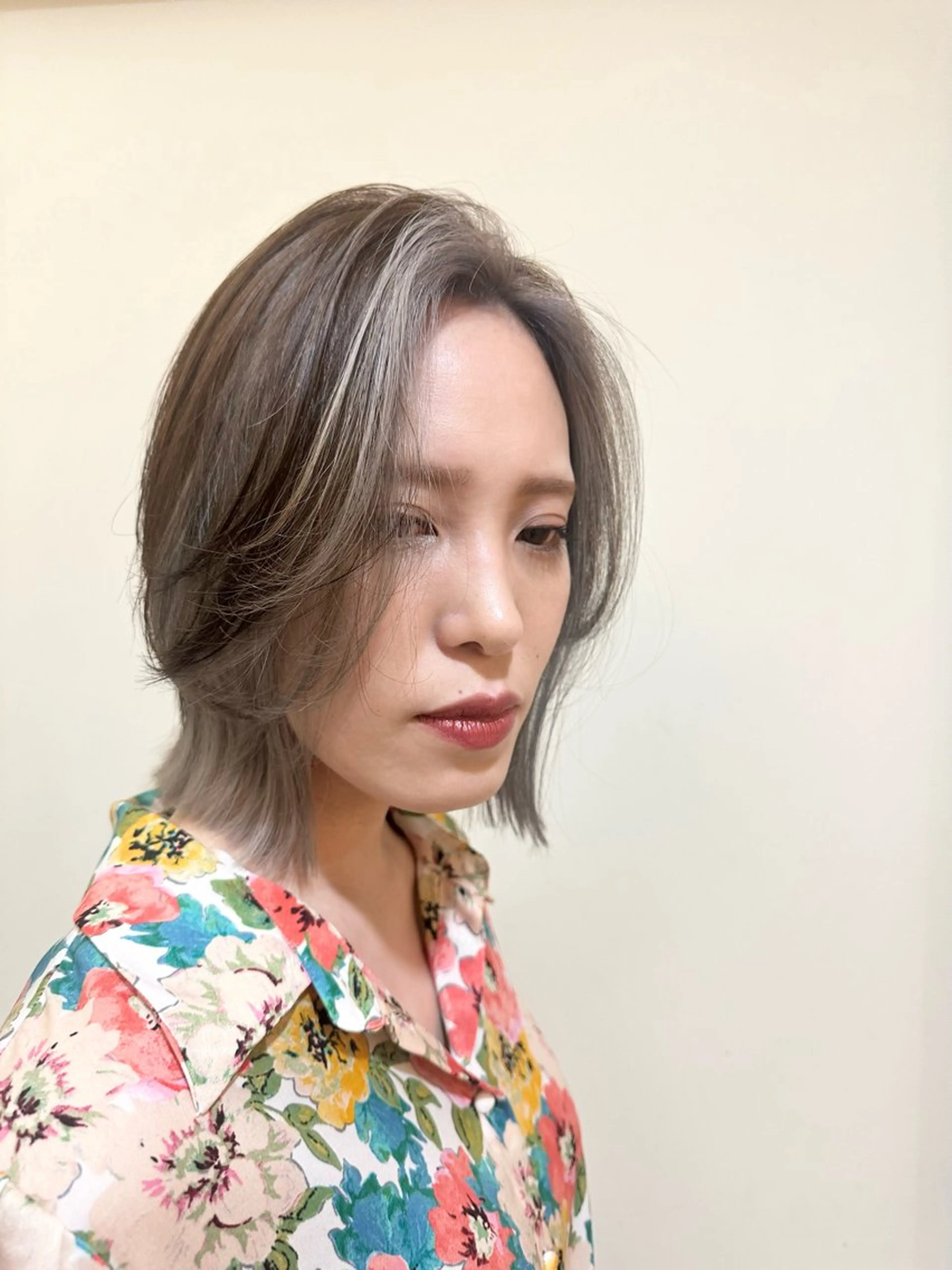 ミディアム カラー デザインカラー ペッツ本店 スタイリスト増田ゆきのヘアスタイル