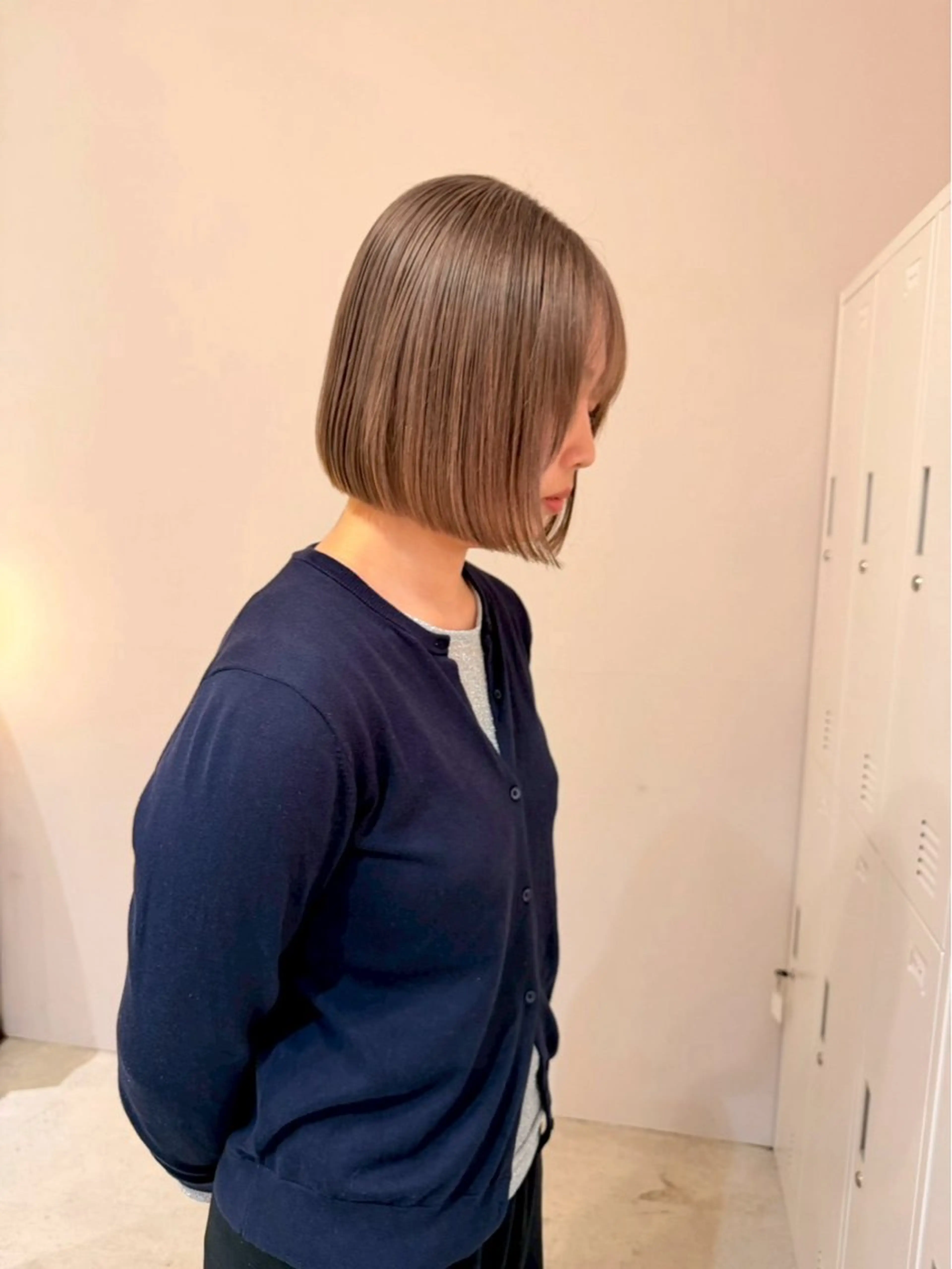 ミディアム ボブ 顔周りカット 韓国風ヘア レイヤーカット わたる /カットモデル募集のヘアスタイル