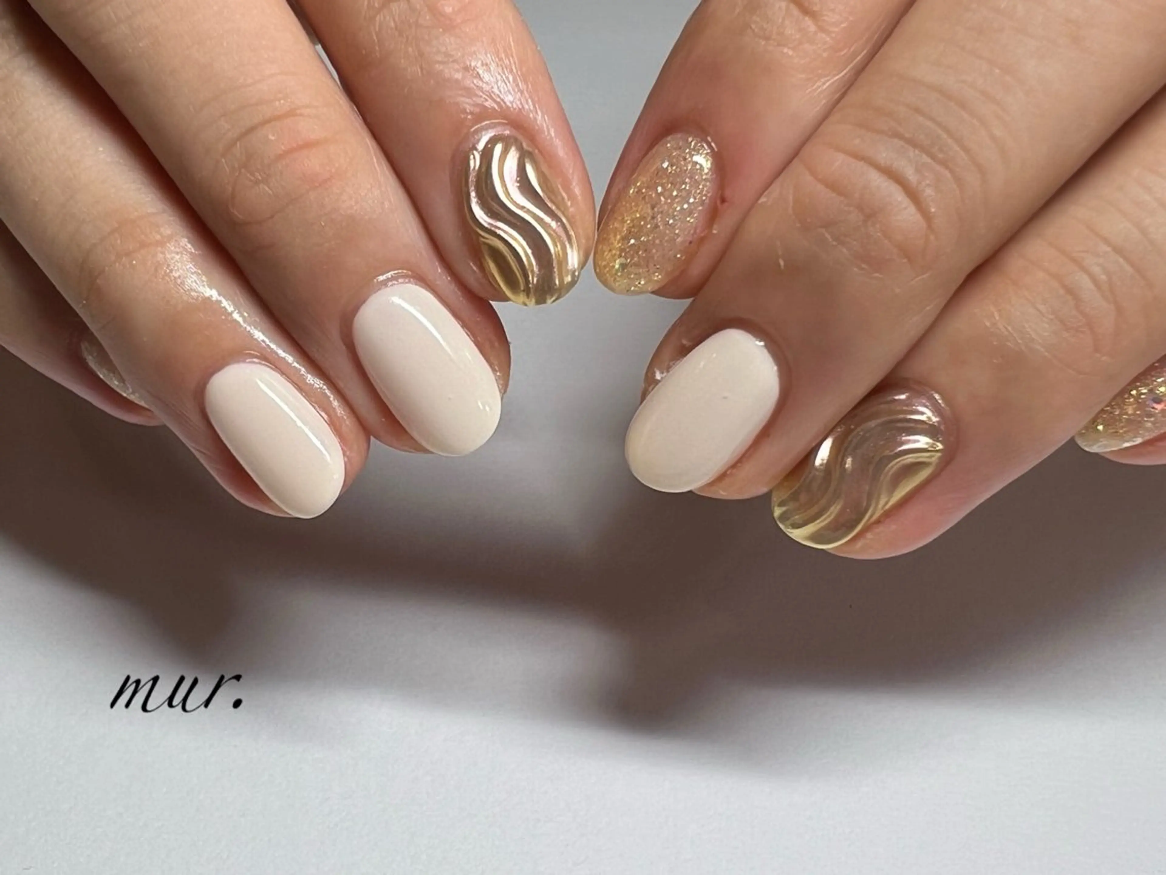 ネイル アートネイル ジェルネイル ラメ(グリッター) ミラーネイル ワンカラーネイル nailsalon mur.のネイルデザイン