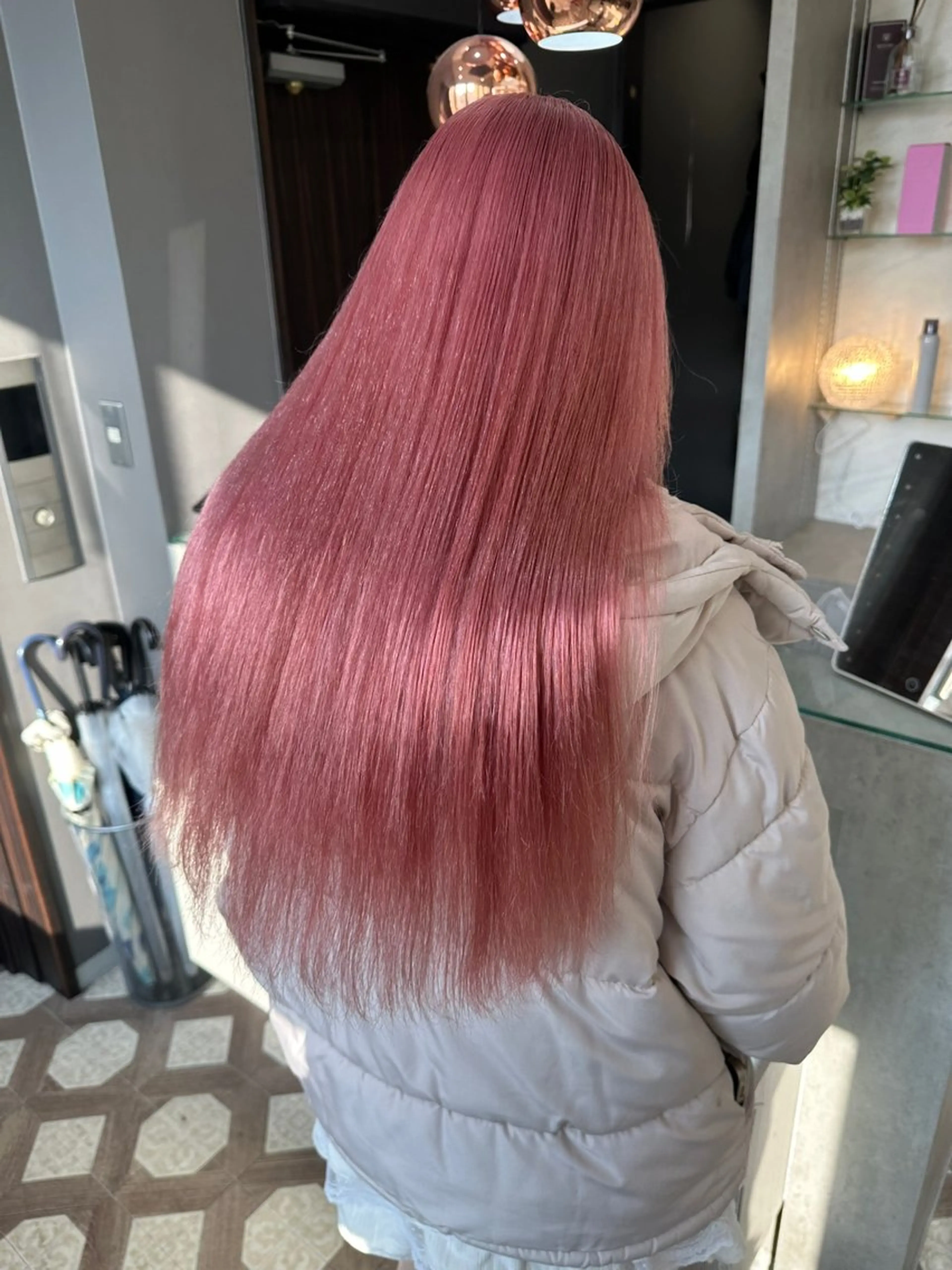 セミロング カラー カット ヘアカラー トリートメント AYAKASA 暖色カラー/レイヤーのヘアスタイル