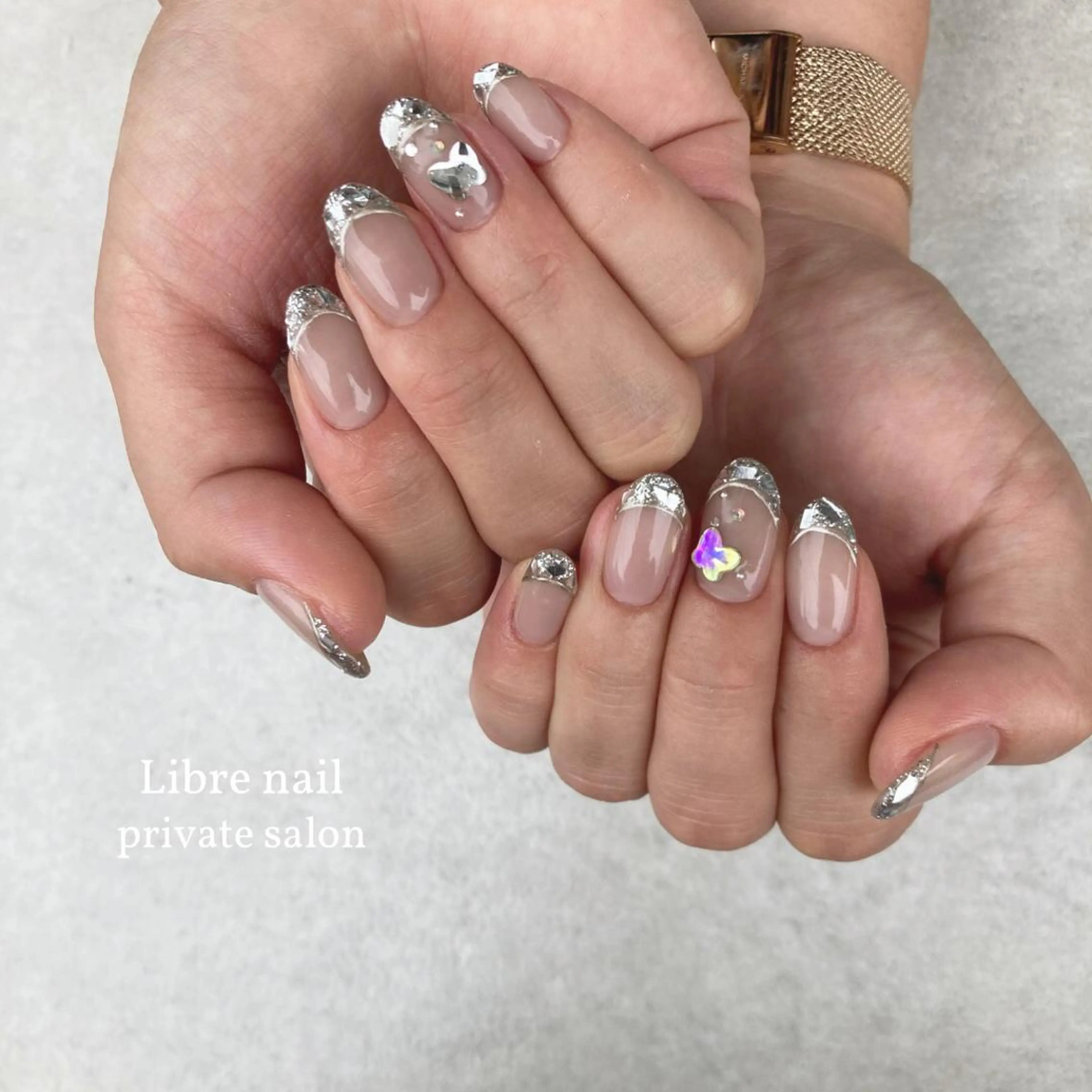 ネイル フレンチネイル ガラスフレンチ 【Libre】 -ﾘﾌﾞﾚﾈｲﾙ-のネイルデザイン